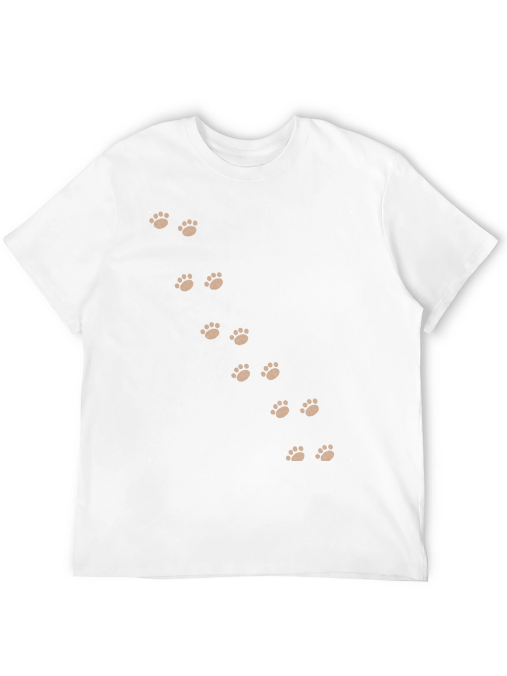 Paw Print T-Shirt - Black Cotton Casual Wear