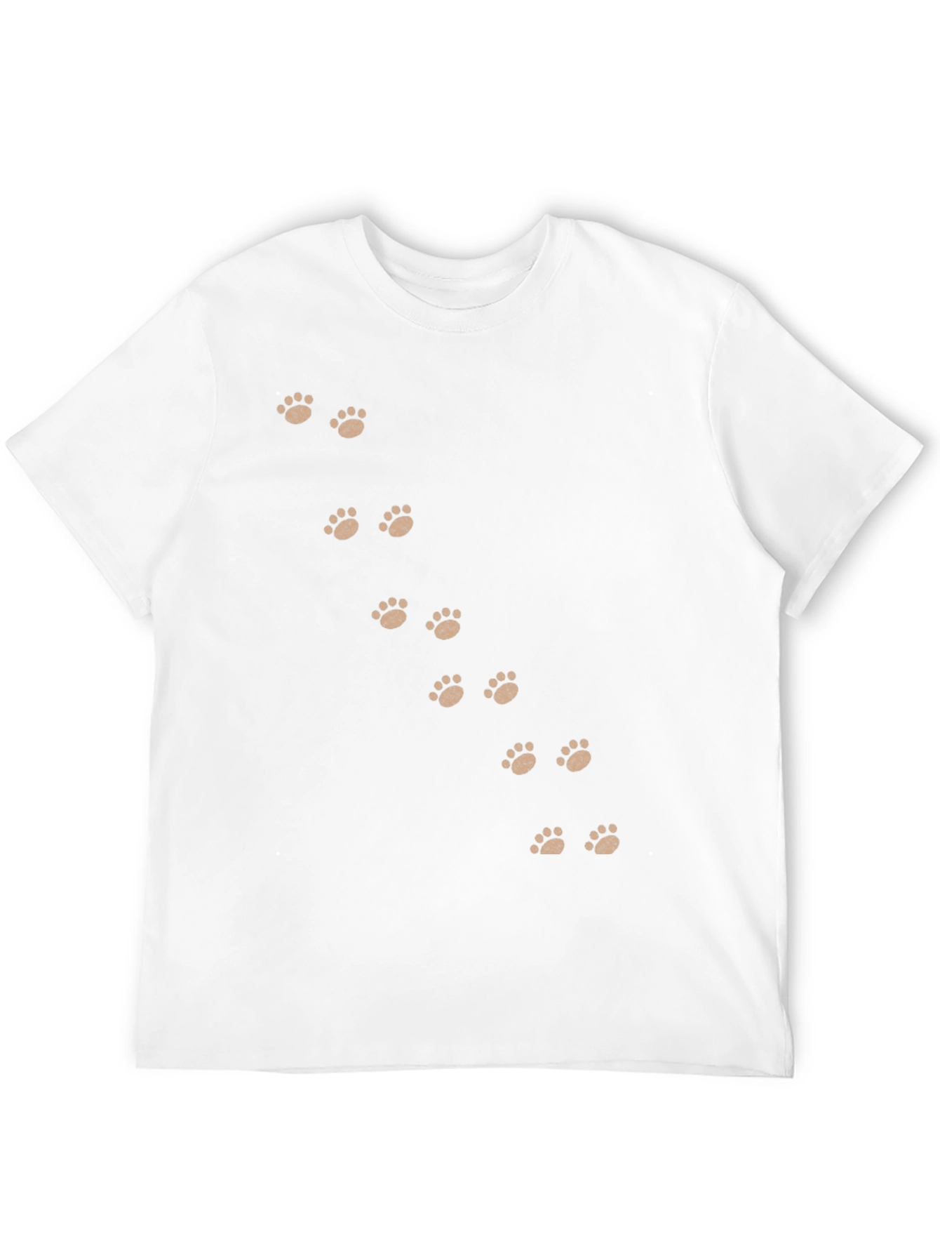 Paw Print T-Shirt - Black Cotton Casual Wear
