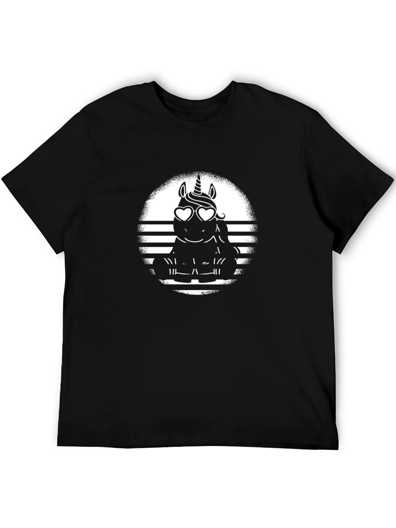 Unicorn Heart Glasses T-Shirt - Black