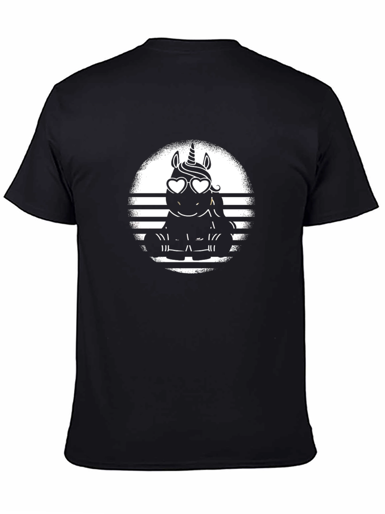 Unicorn Heart Glasses T-Shirt - Black
