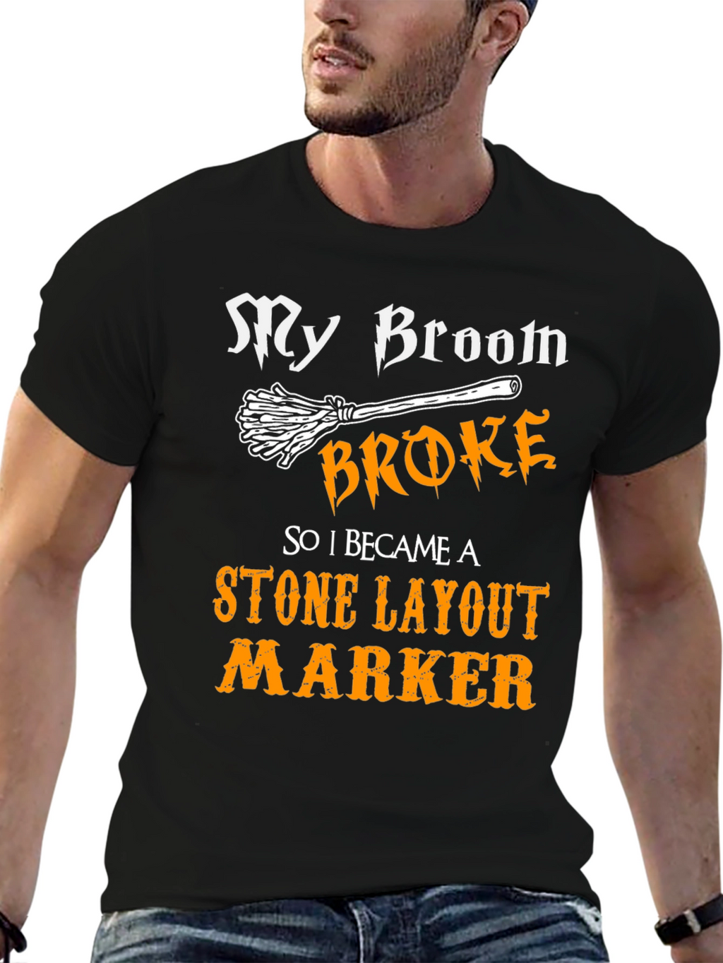 Funny Stone Layout Marker Graphic T-Shirt