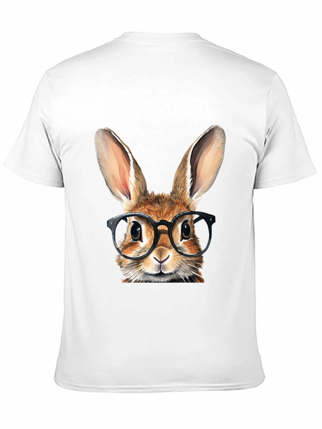 Rabbit with Glasses Graphic Tee - Black