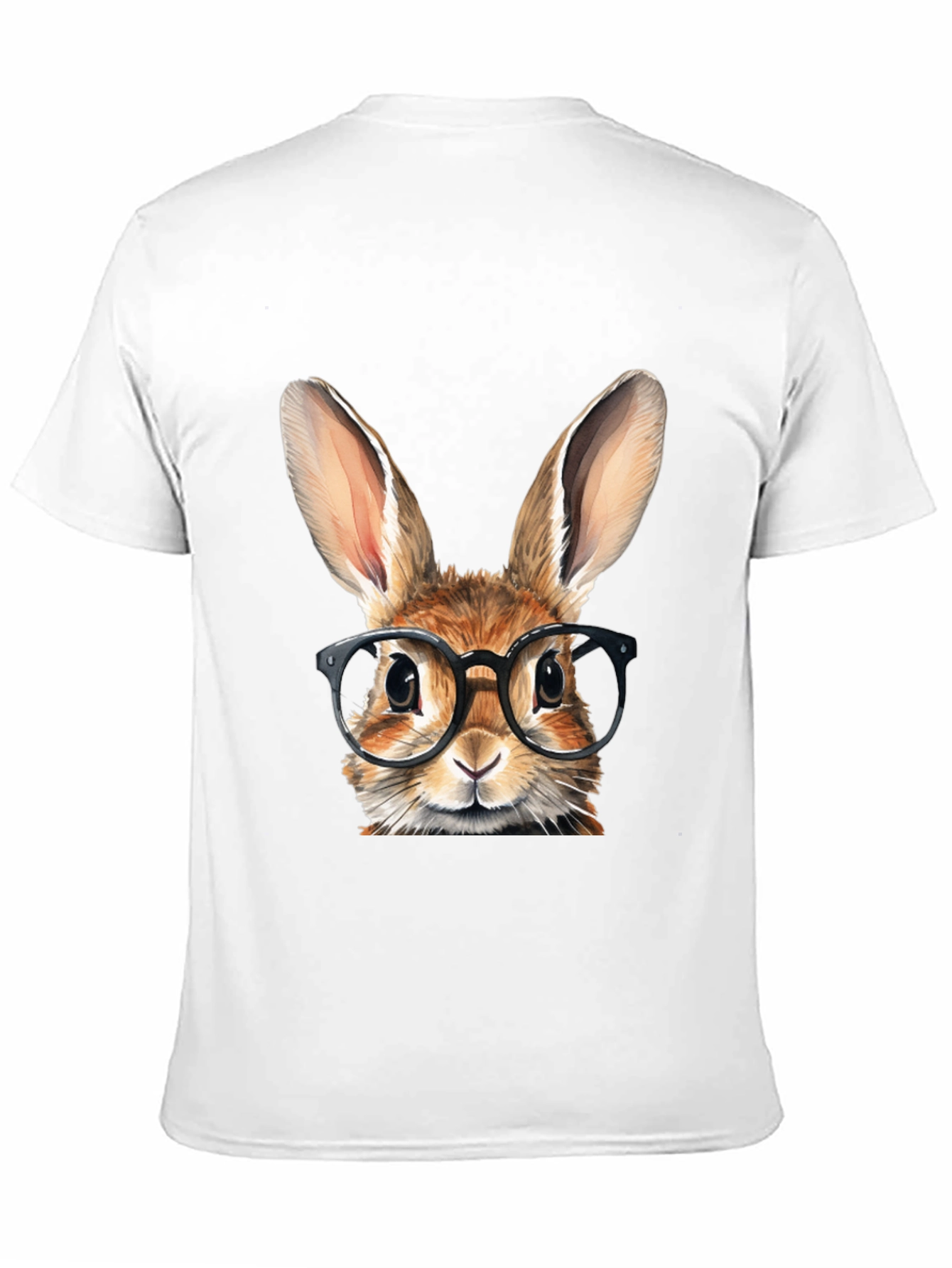 Rabbit with Glasses Graphic Tee - Black