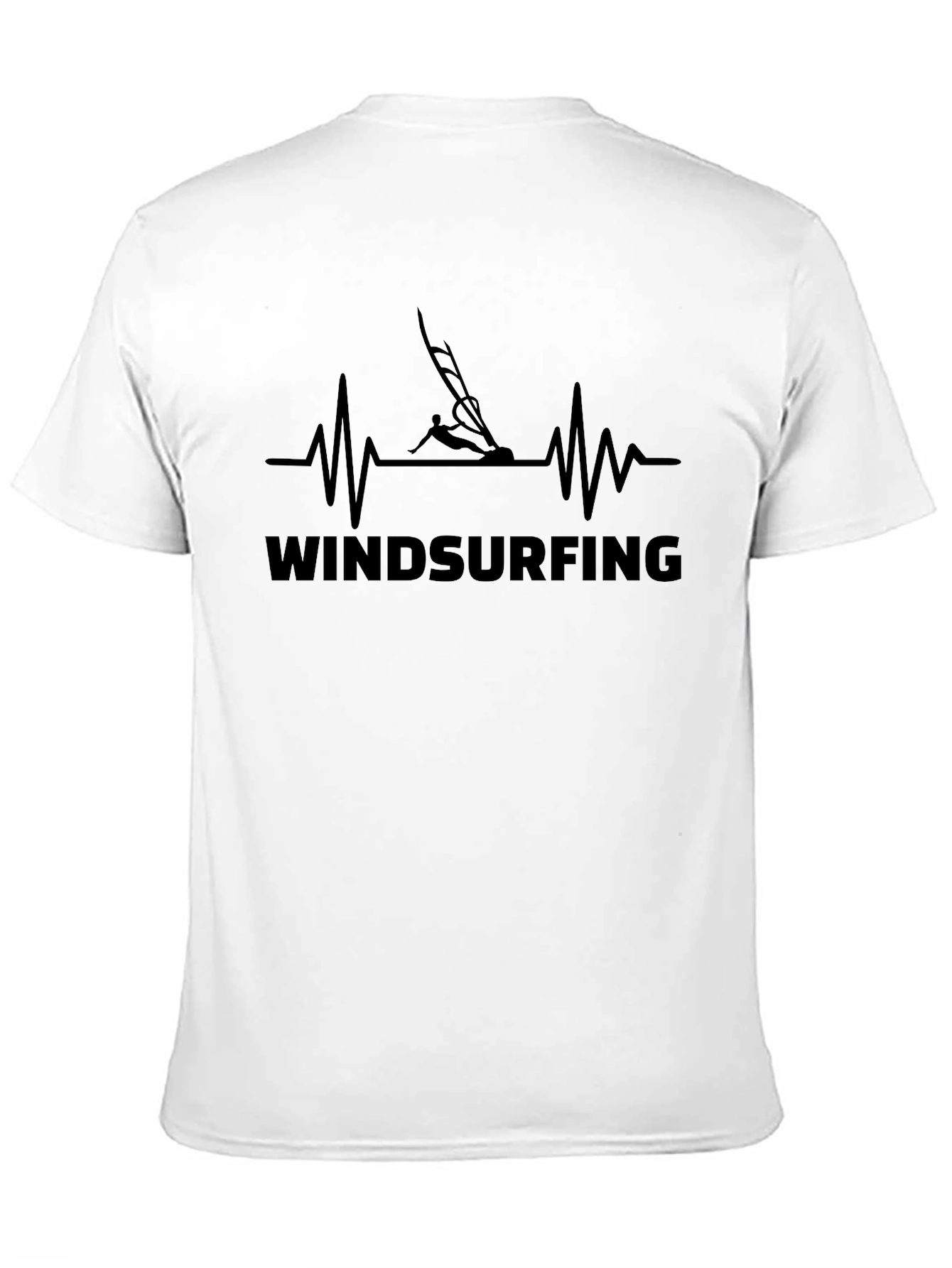 Windsurfing Heartbeat Graphic Tee - Black