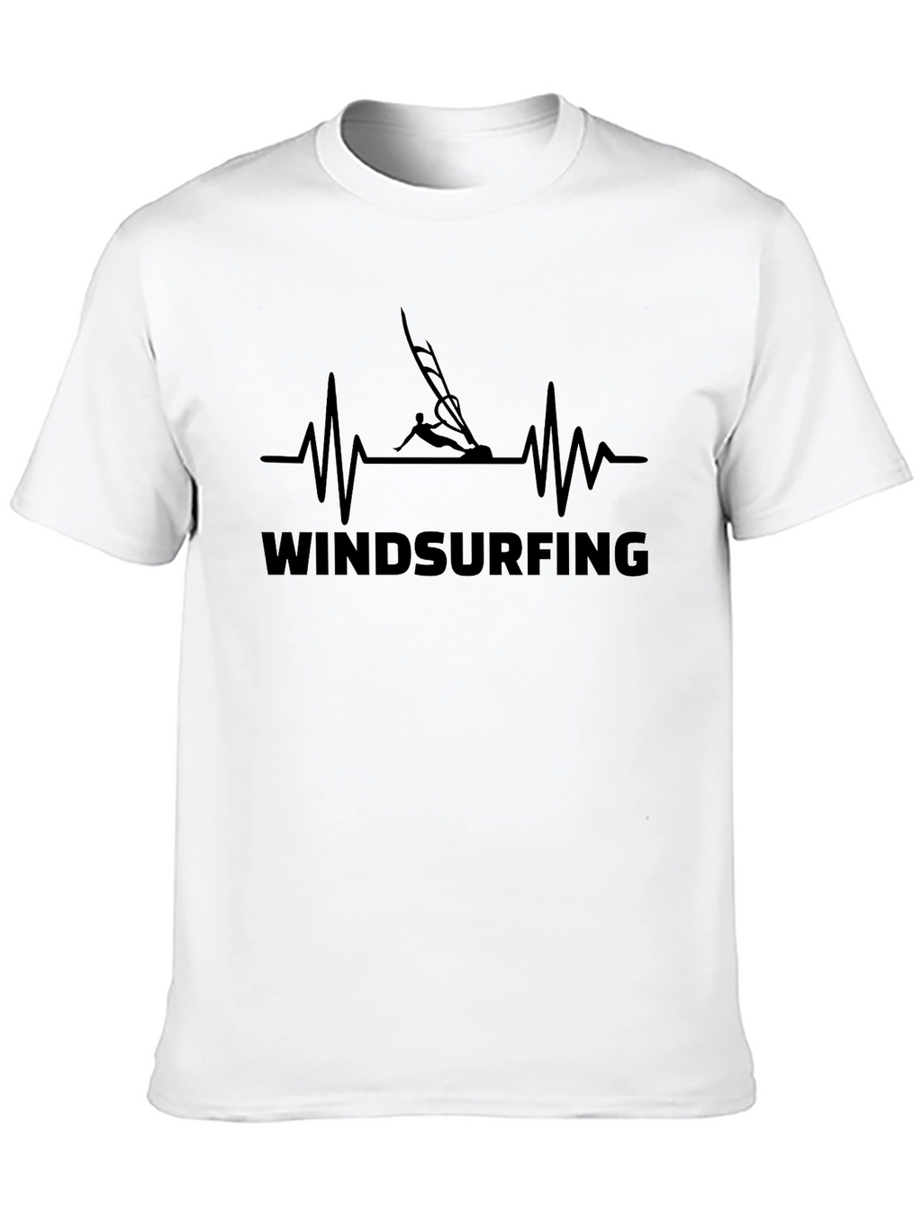 Windsurfing Heartbeat Graphic Tee - Black