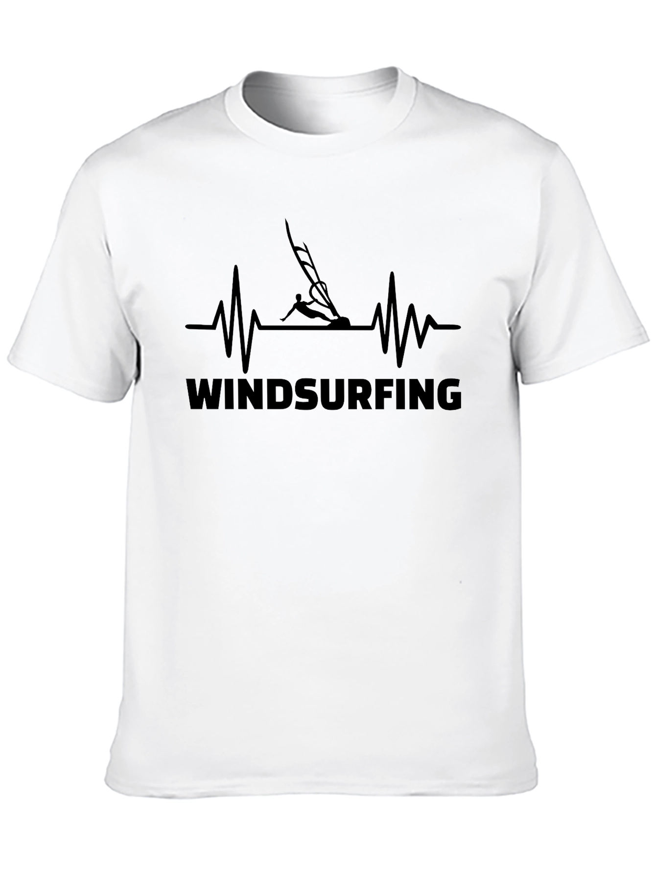 Windsurfing Heartbeat Graphic Tee - Black