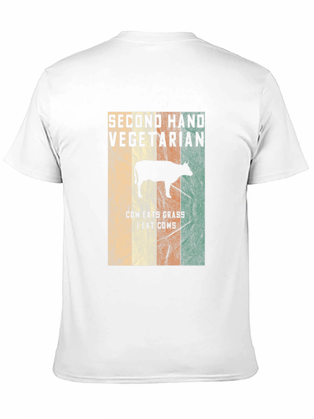 Second Hand Vegetarian T-Shirt Funny Cow Graphic Tee