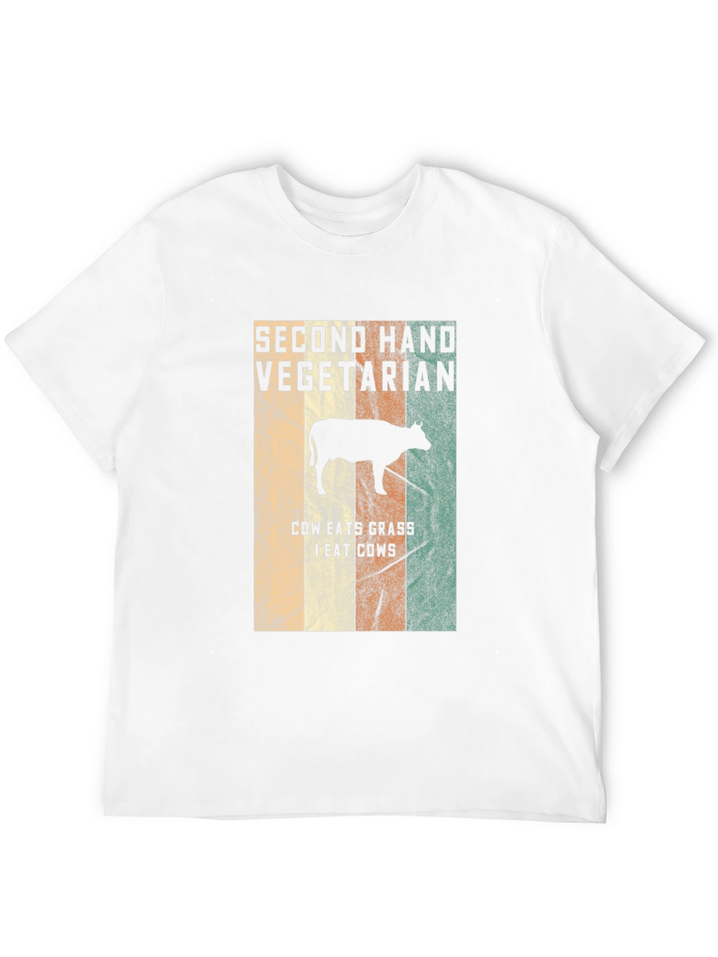 Second Hand Vegetarian T-Shirt Funny Cow Graphic Tee