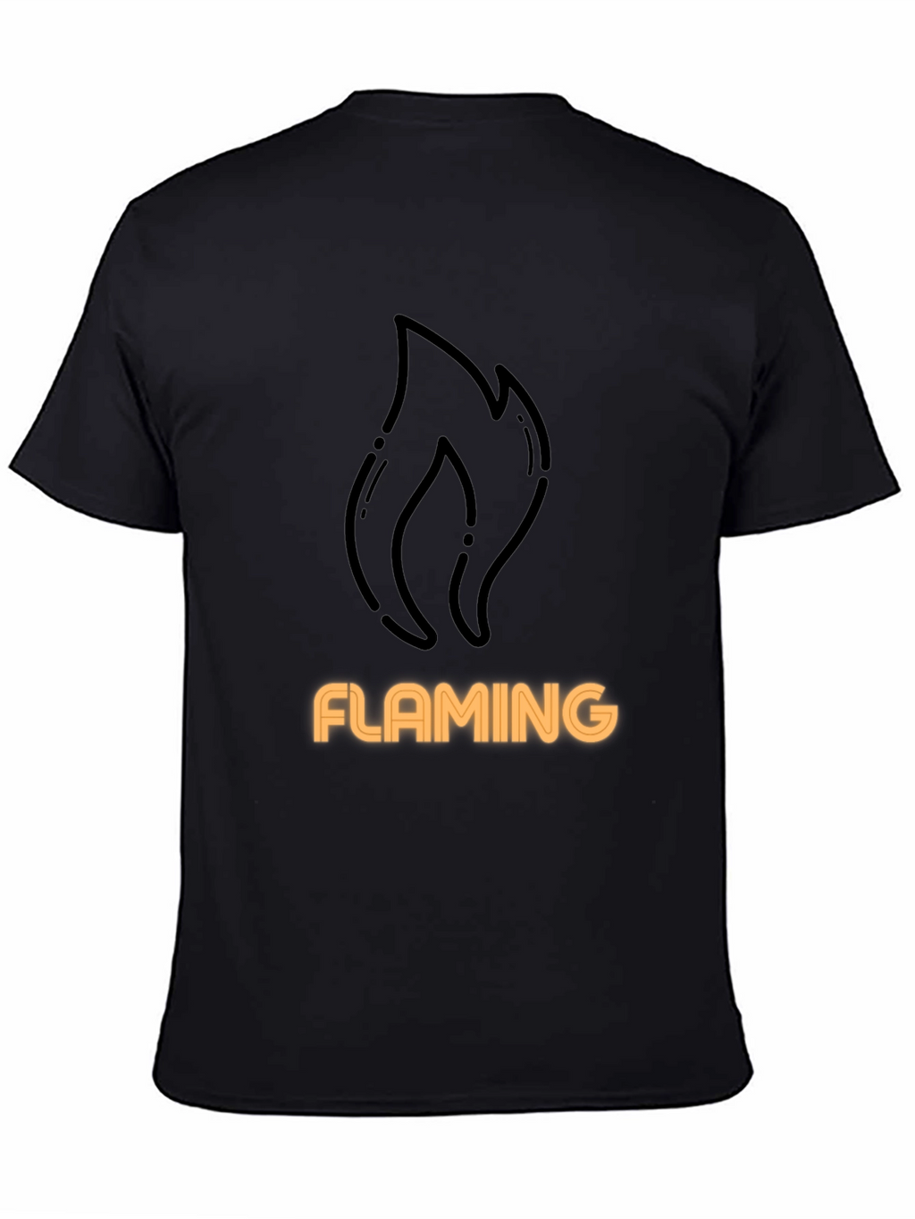 Flaming Graphic Tee - Black Cotton T-Shirt