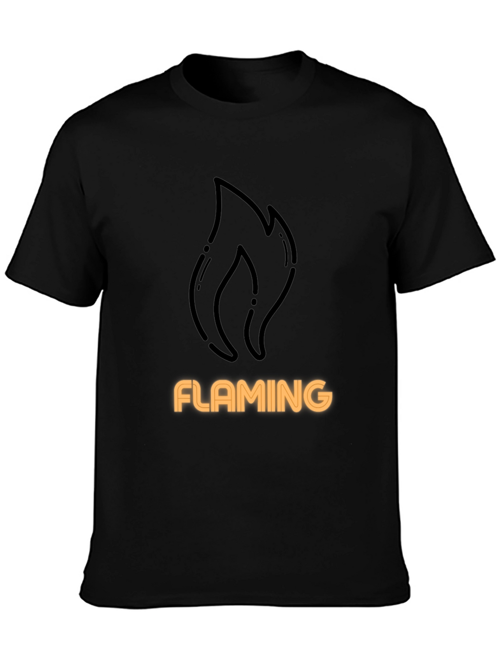 Flaming Graphic Tee - Black Cotton T-Shirt