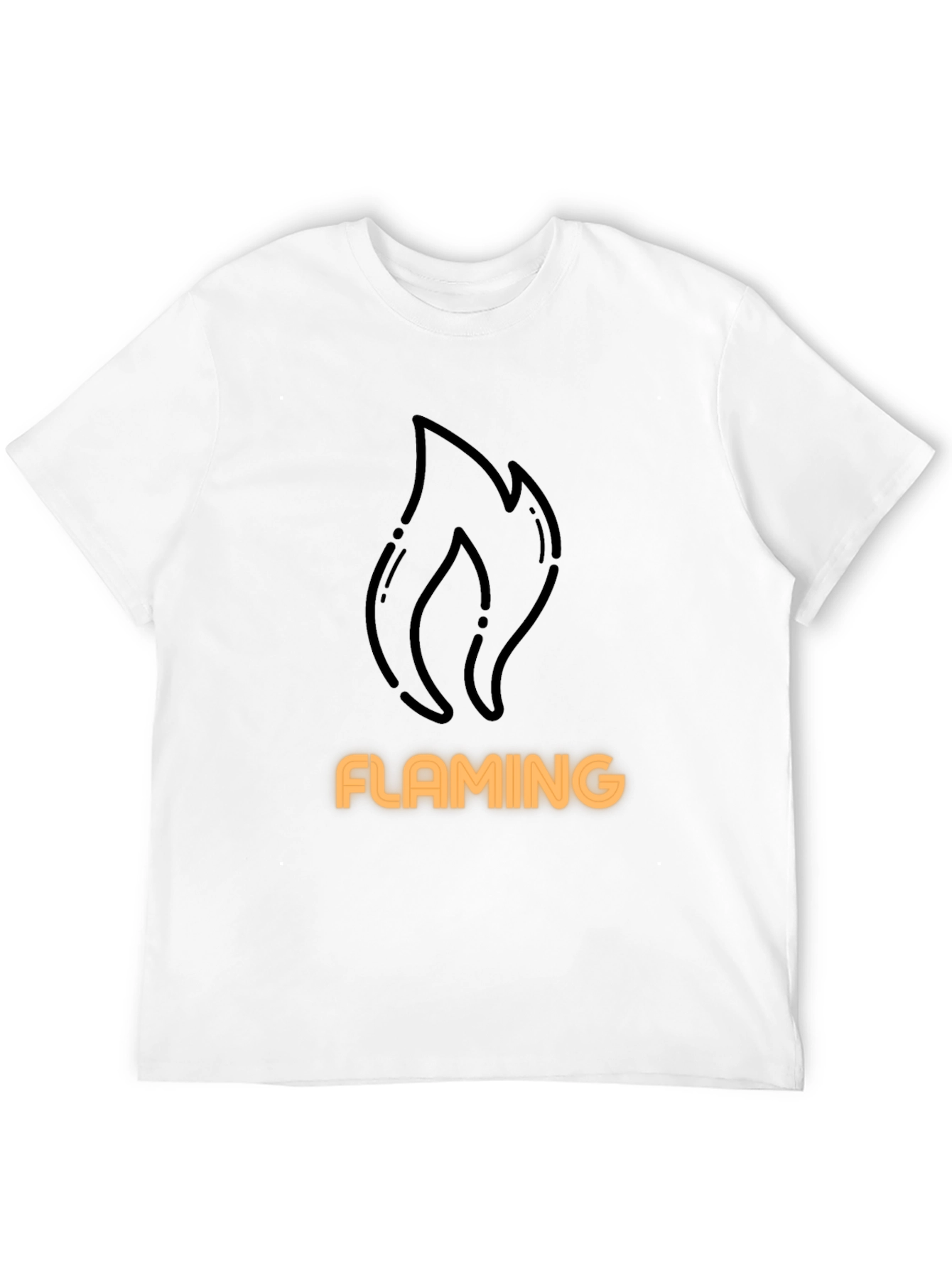 Flaming Graphic Tee - Black Cotton T-Shirt