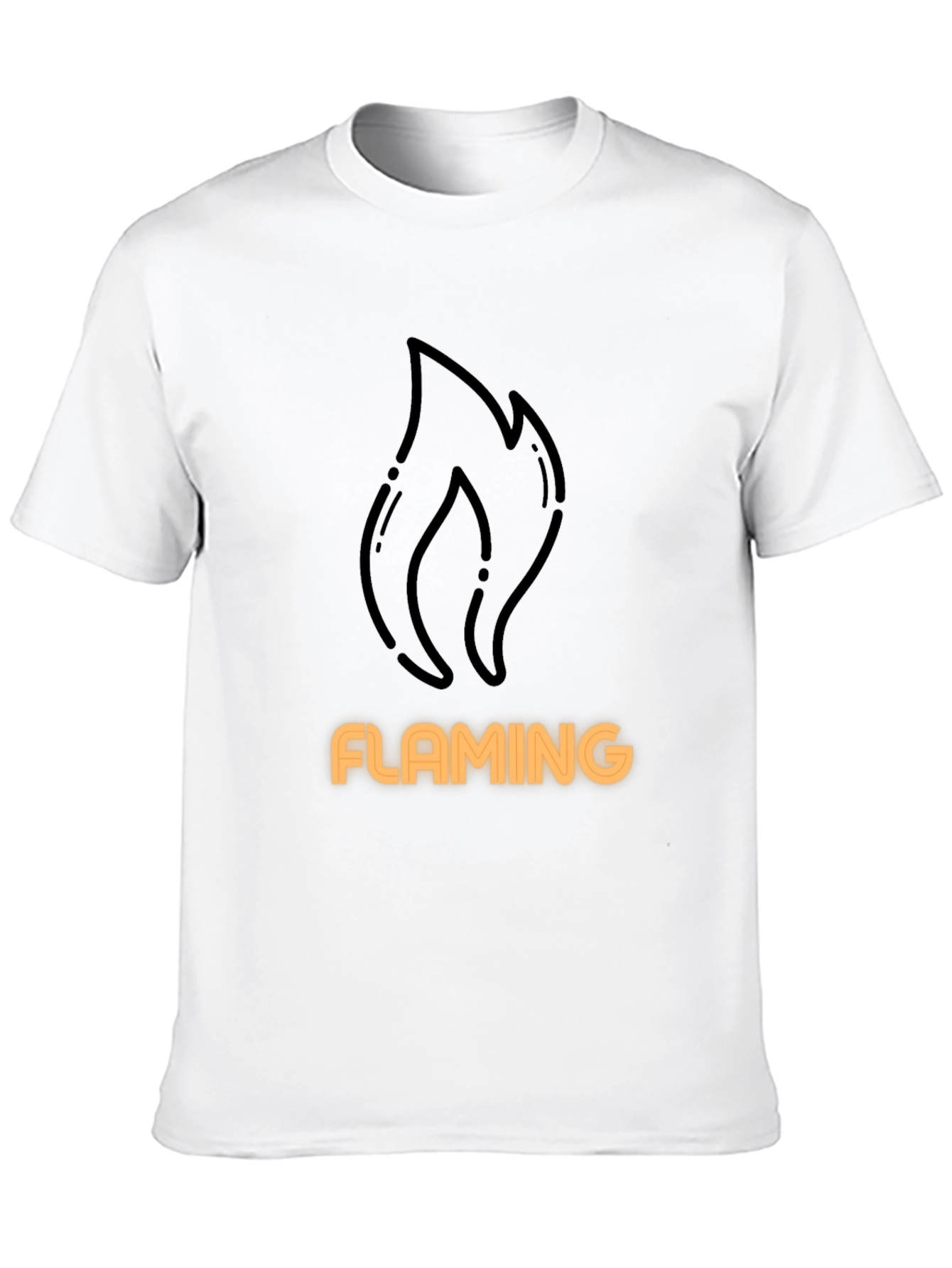Flaming Graphic Tee - Black Cotton T-Shirt
