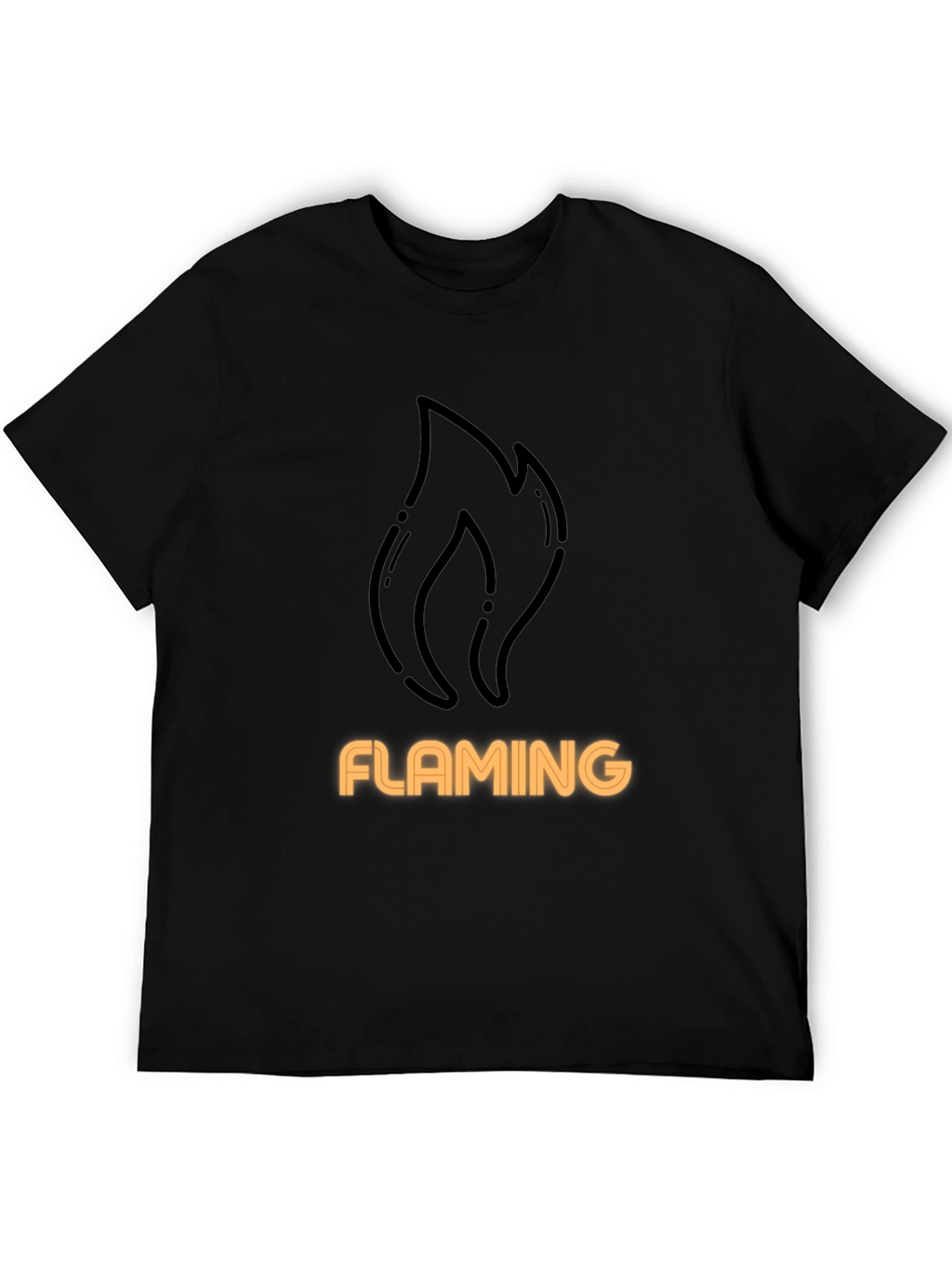 Flaming Graphic Tee - Black Cotton T-Shirt