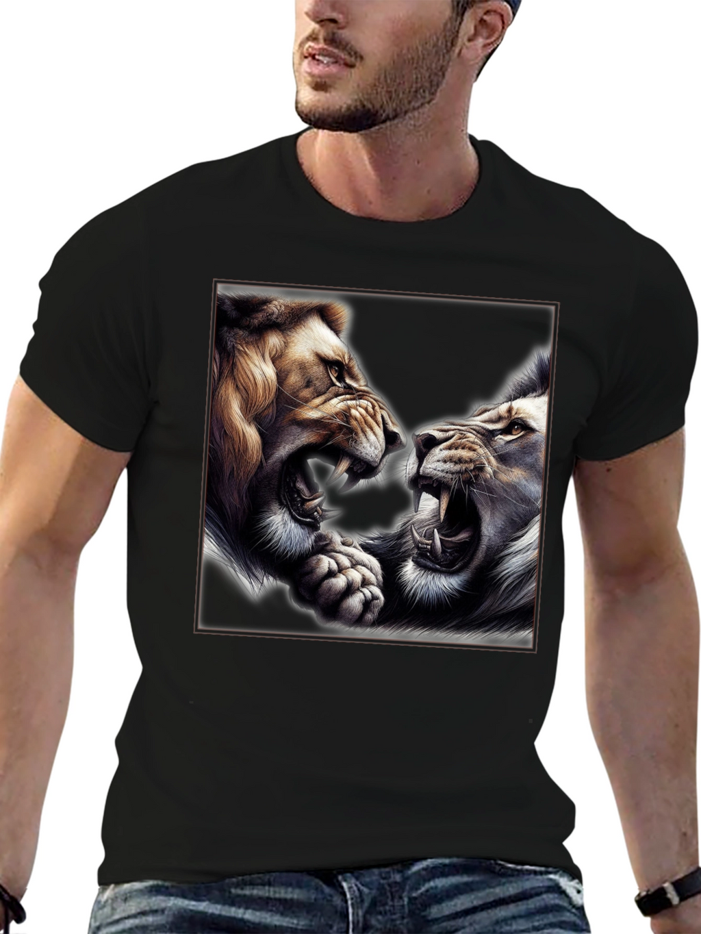 Roaring Lions Graphic T-Shirt - Bold Animal Print