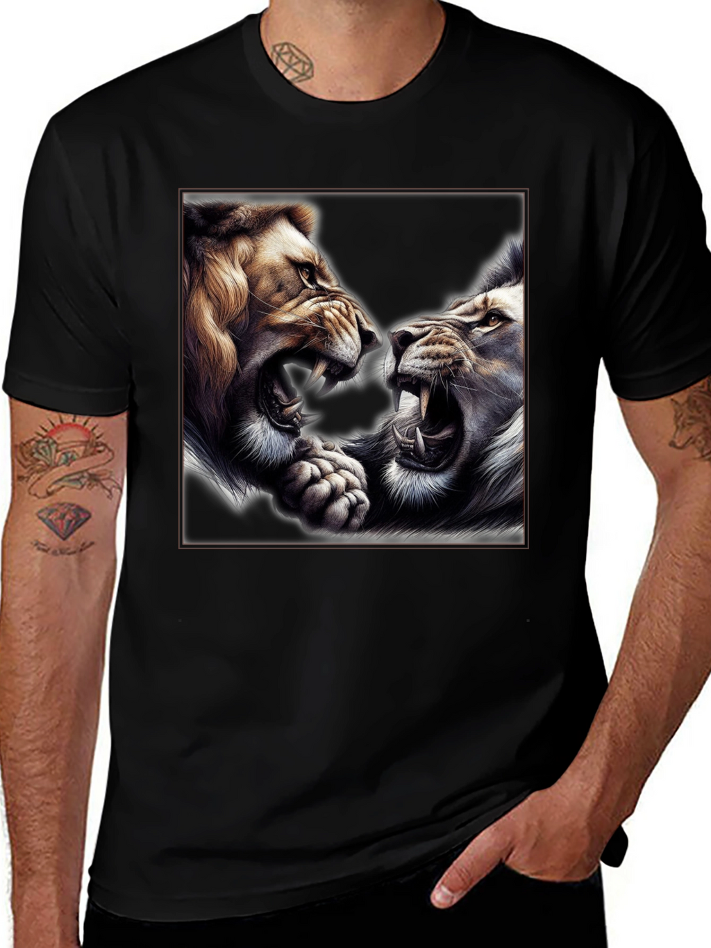 Roaring Lions Graphic T-Shirt - Bold Animal Print