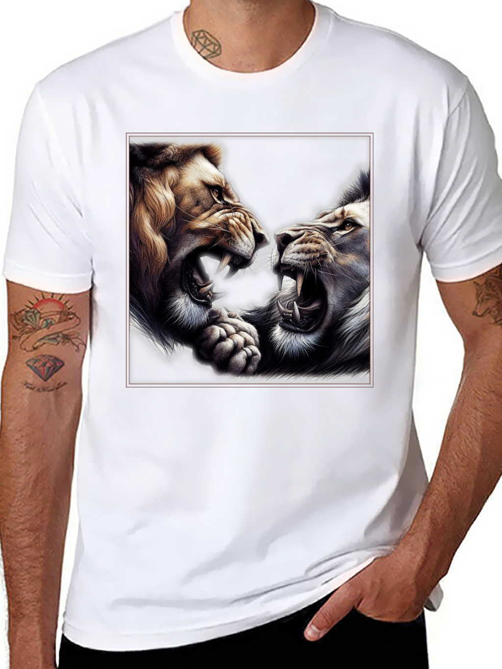 Roaring Lions Graphic T-Shirt - Bold Animal Print