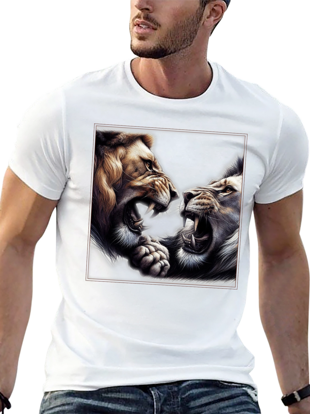 Roaring Lions Graphic T-Shirt - Bold Animal Print