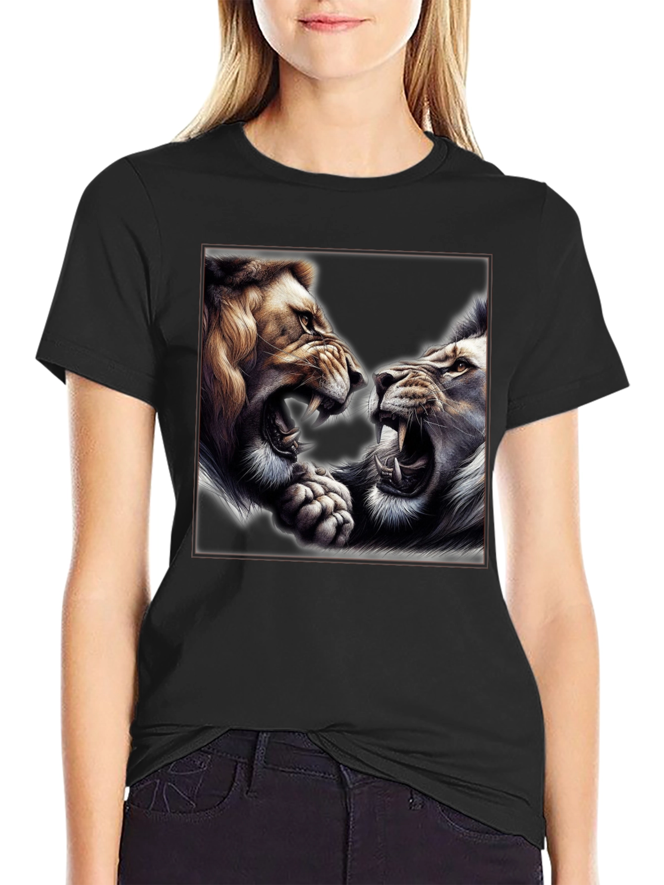 Roaring Lions Graphic T-Shirt - Bold Animal Print