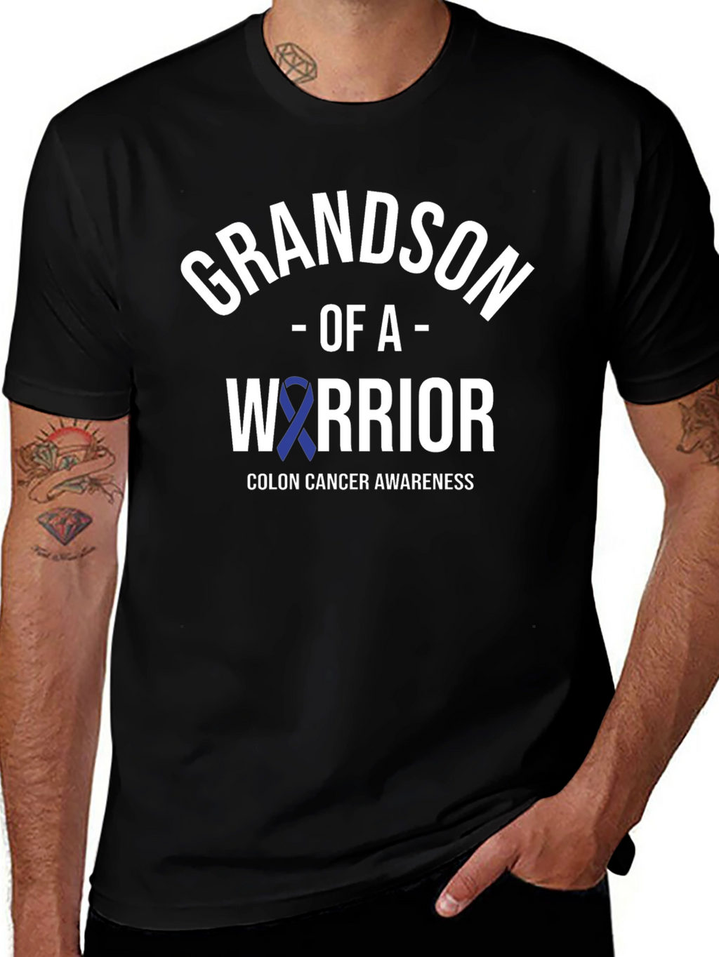 Grandson of a Warrior Colon Cancer Awareness T-Shirt