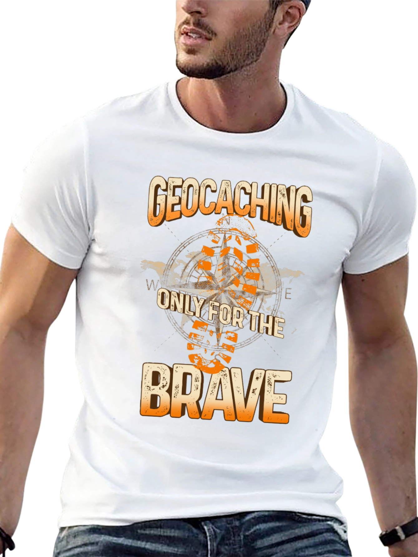 Geocaching Only for the Brave Black T-Shirt