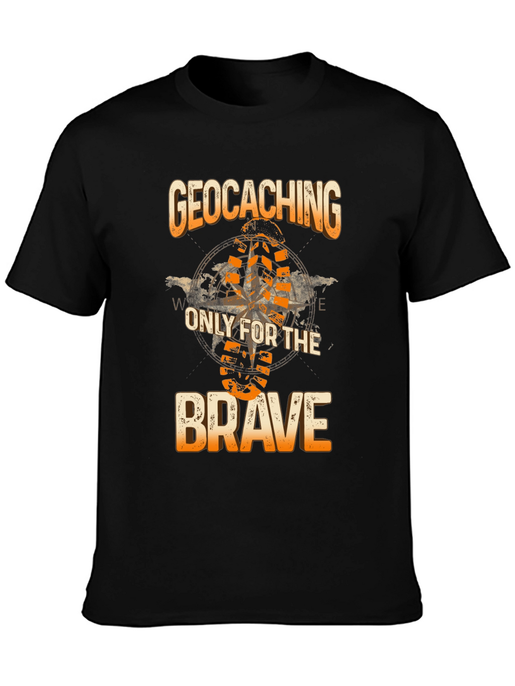 Geocaching Only for the Brave Black T-Shirt