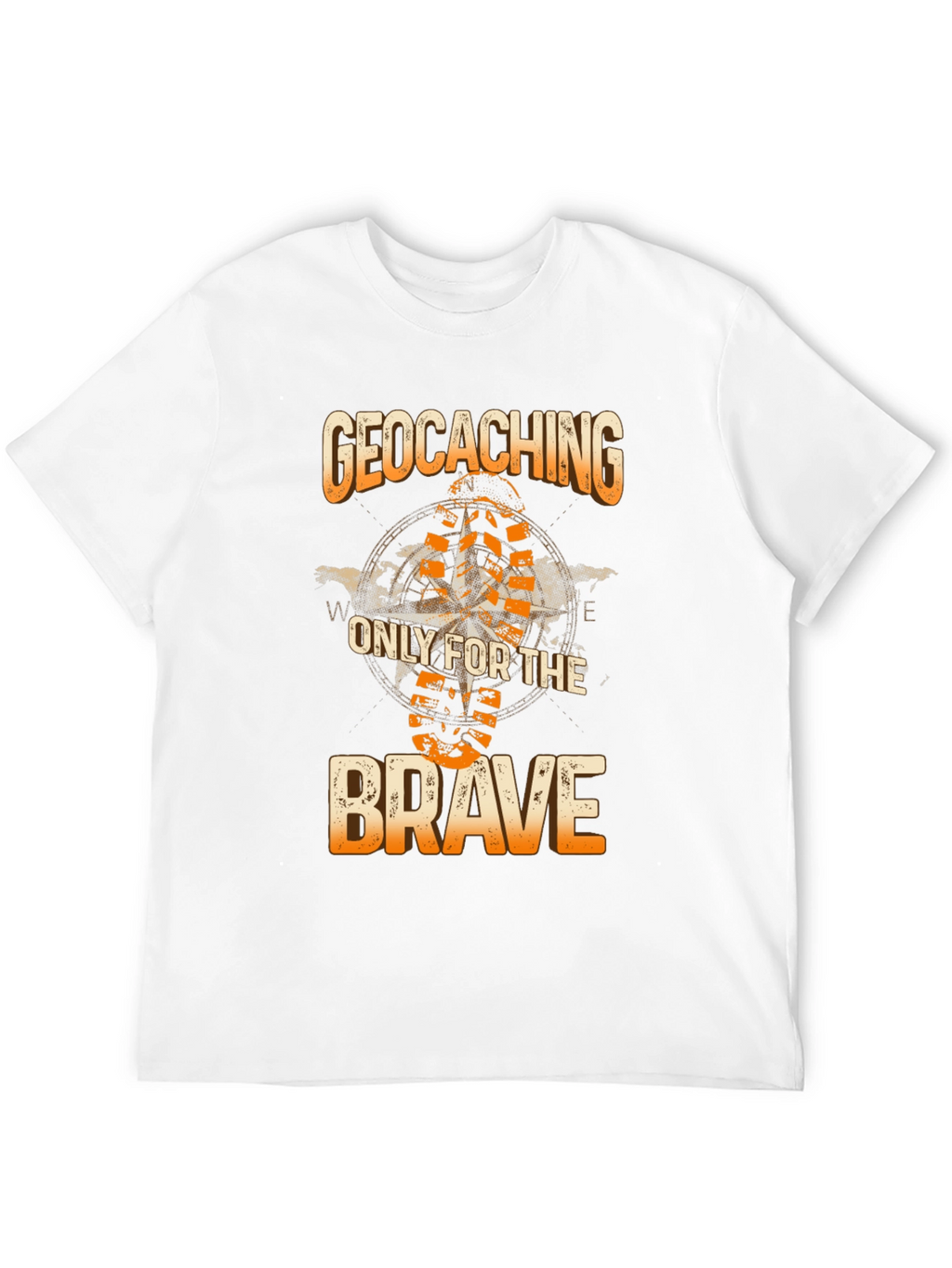 Geocaching Only for the Brave Black T-Shirt