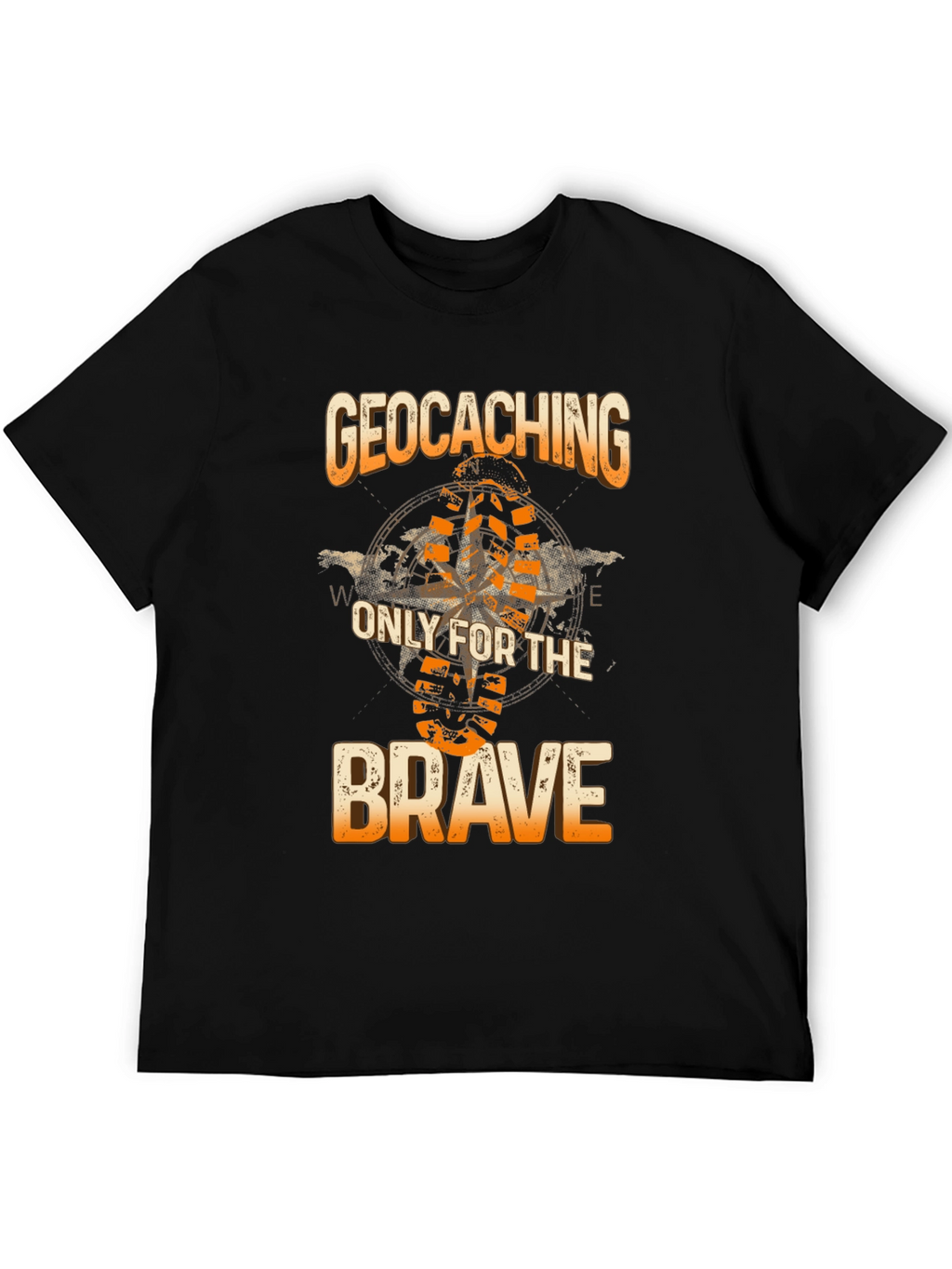 Geocaching Only for the Brave Black T-Shirt