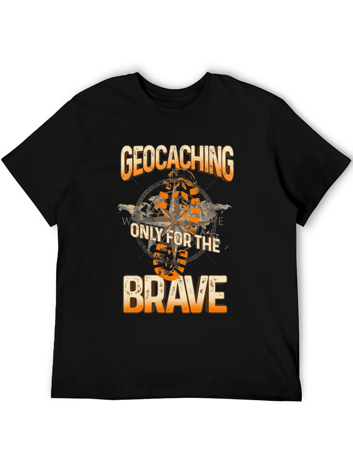 Geocaching Only for the Brave Black T-Shirt