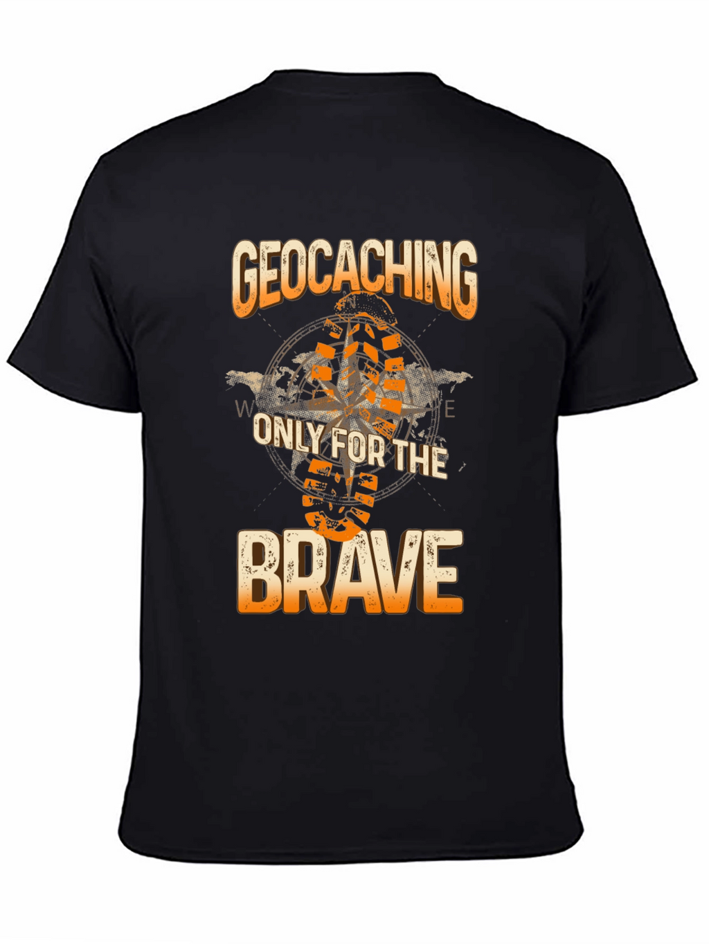 Geocaching Only for the Brave Black T-Shirt