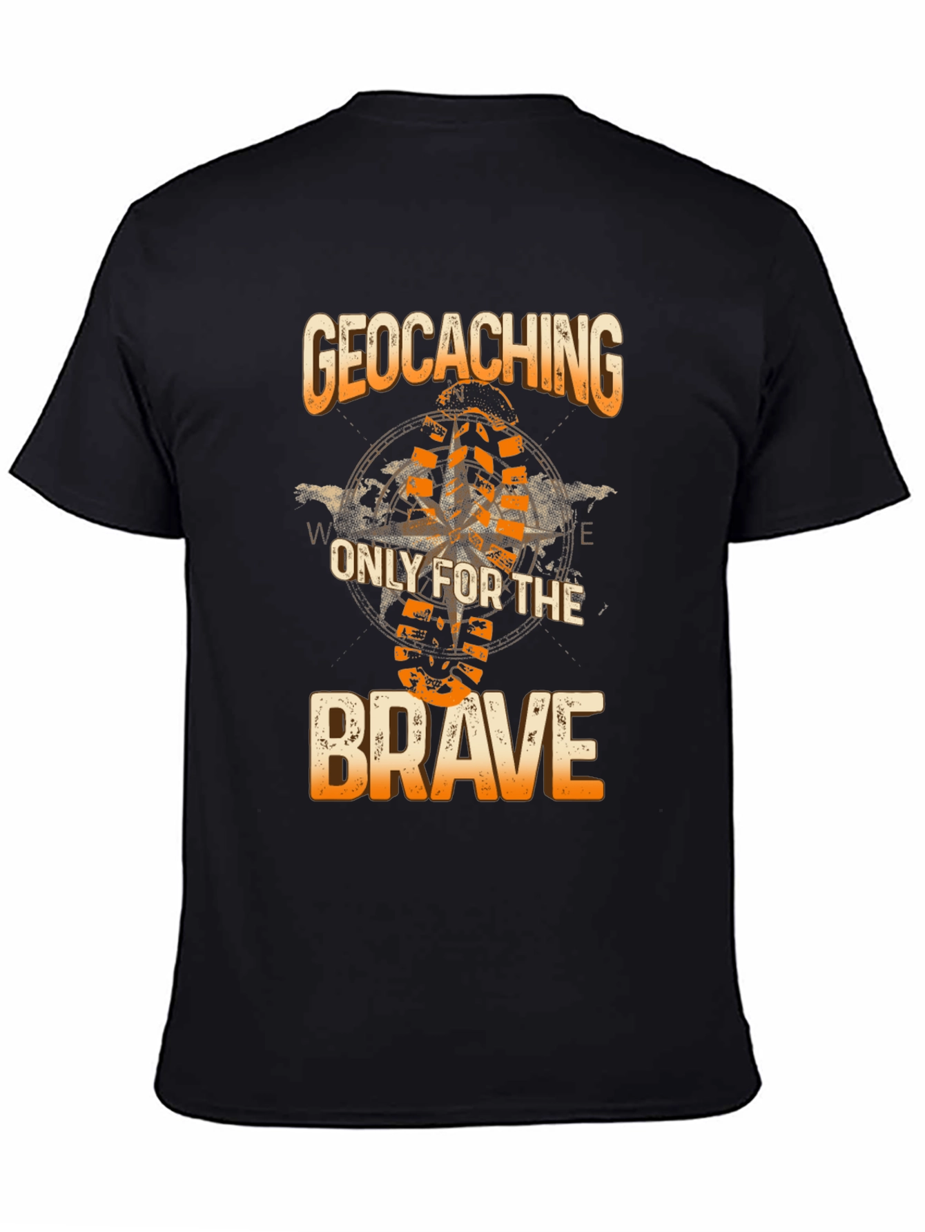 Geocaching Only for the Brave Black T-Shirt