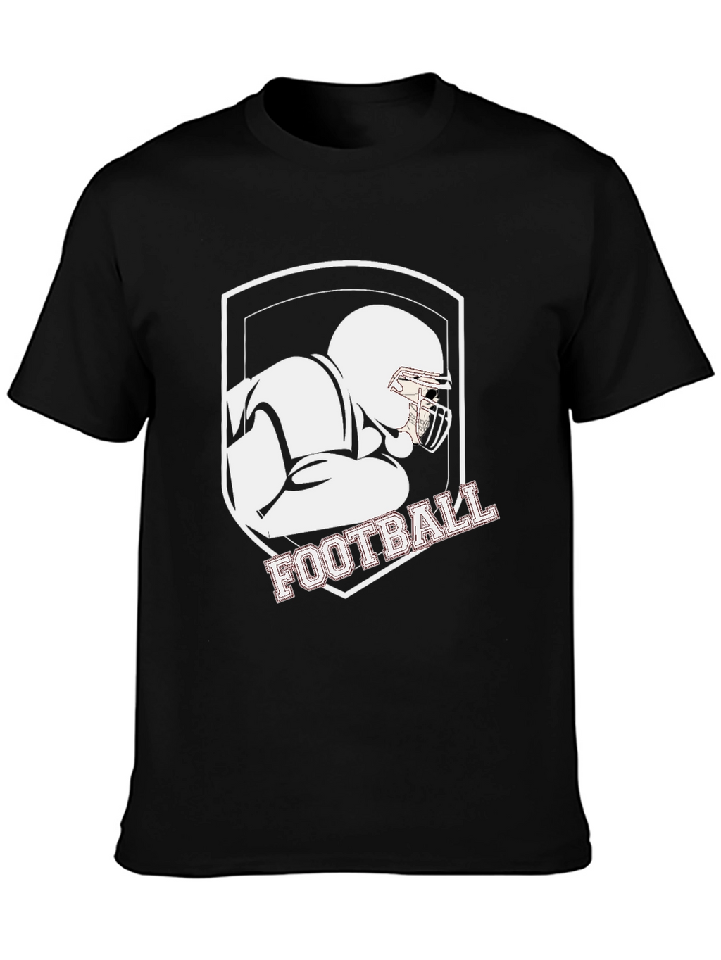 Football Player Graphic Tee - Black