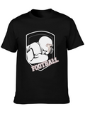 Football Player Graphic Tee - Black