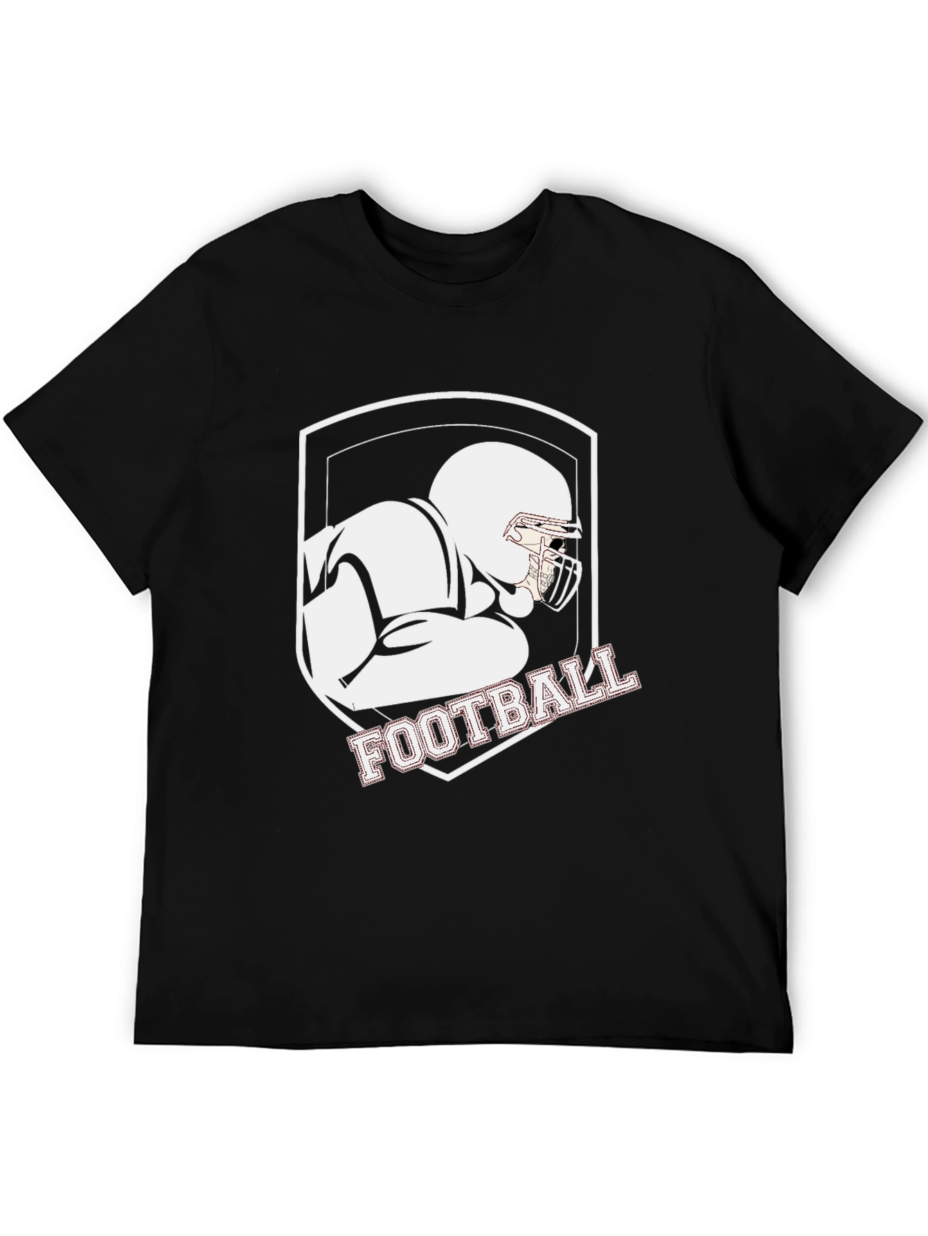 Football Player Graphic Tee - Black