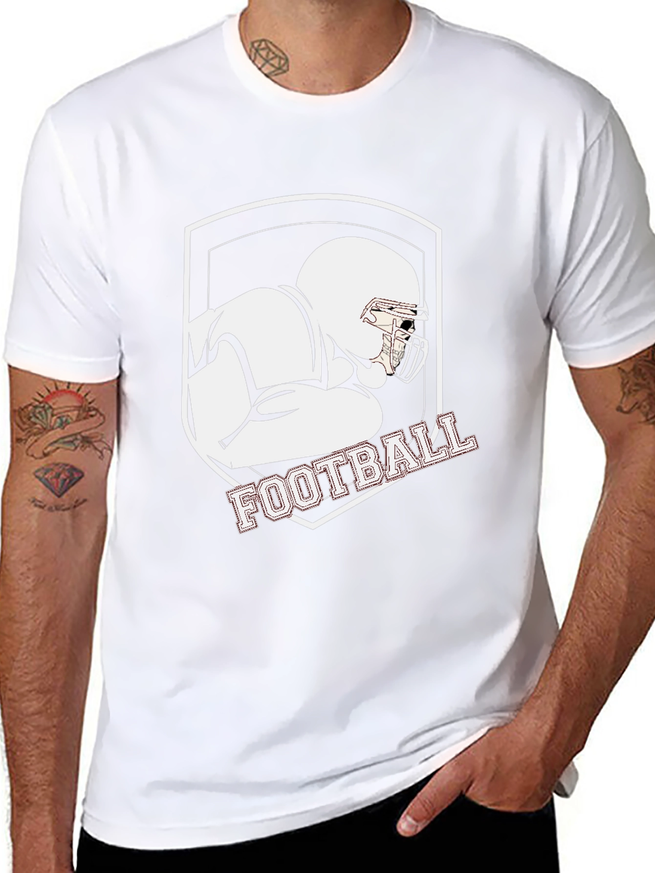 Football Player Graphic Tee - Black