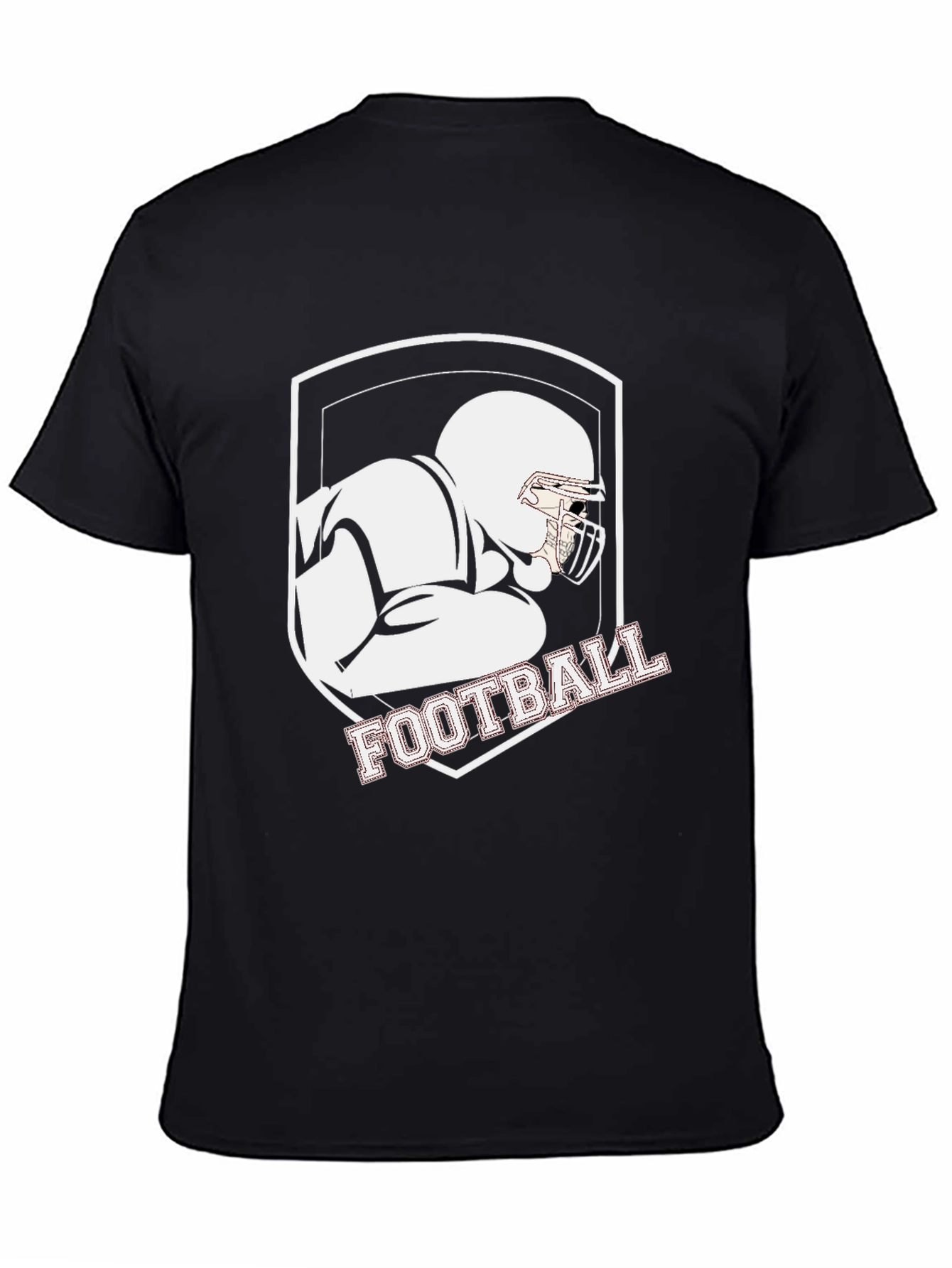 Football Player Graphic Tee - Black