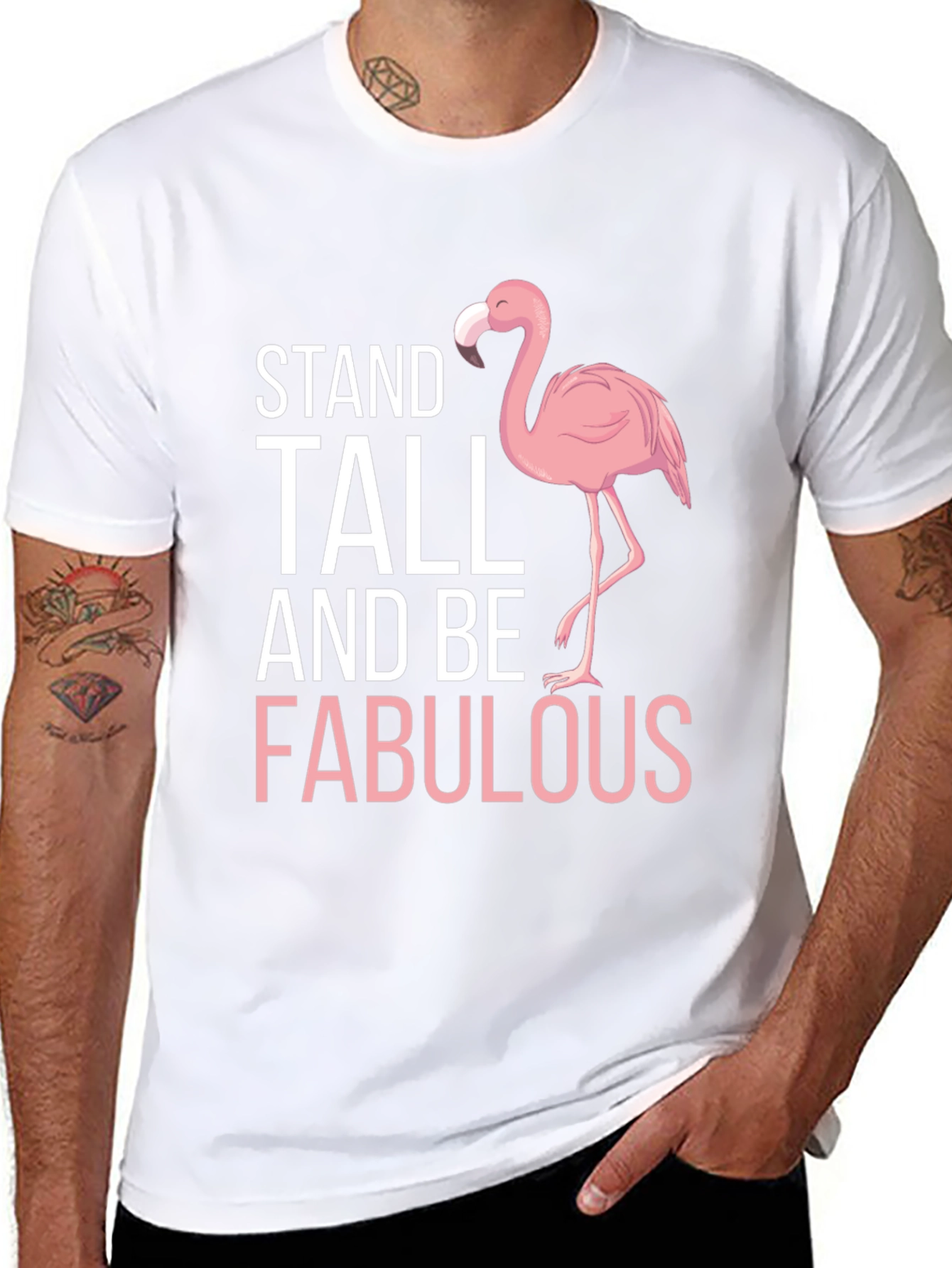 Stand Tall & Be Fabulous Flamingo Graphic Tee