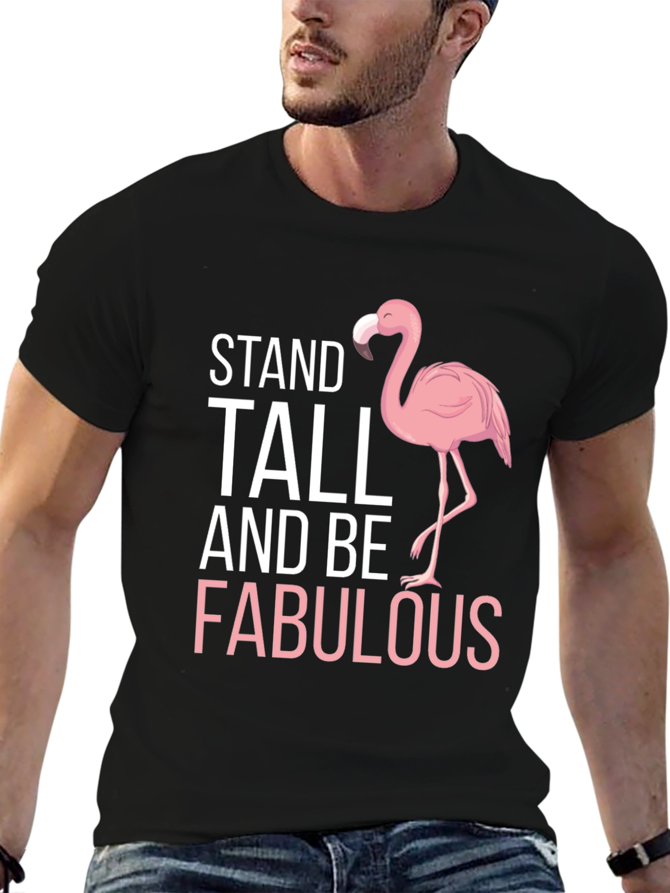 Stand Tall & Be Fabulous Flamingo Graphic Tee