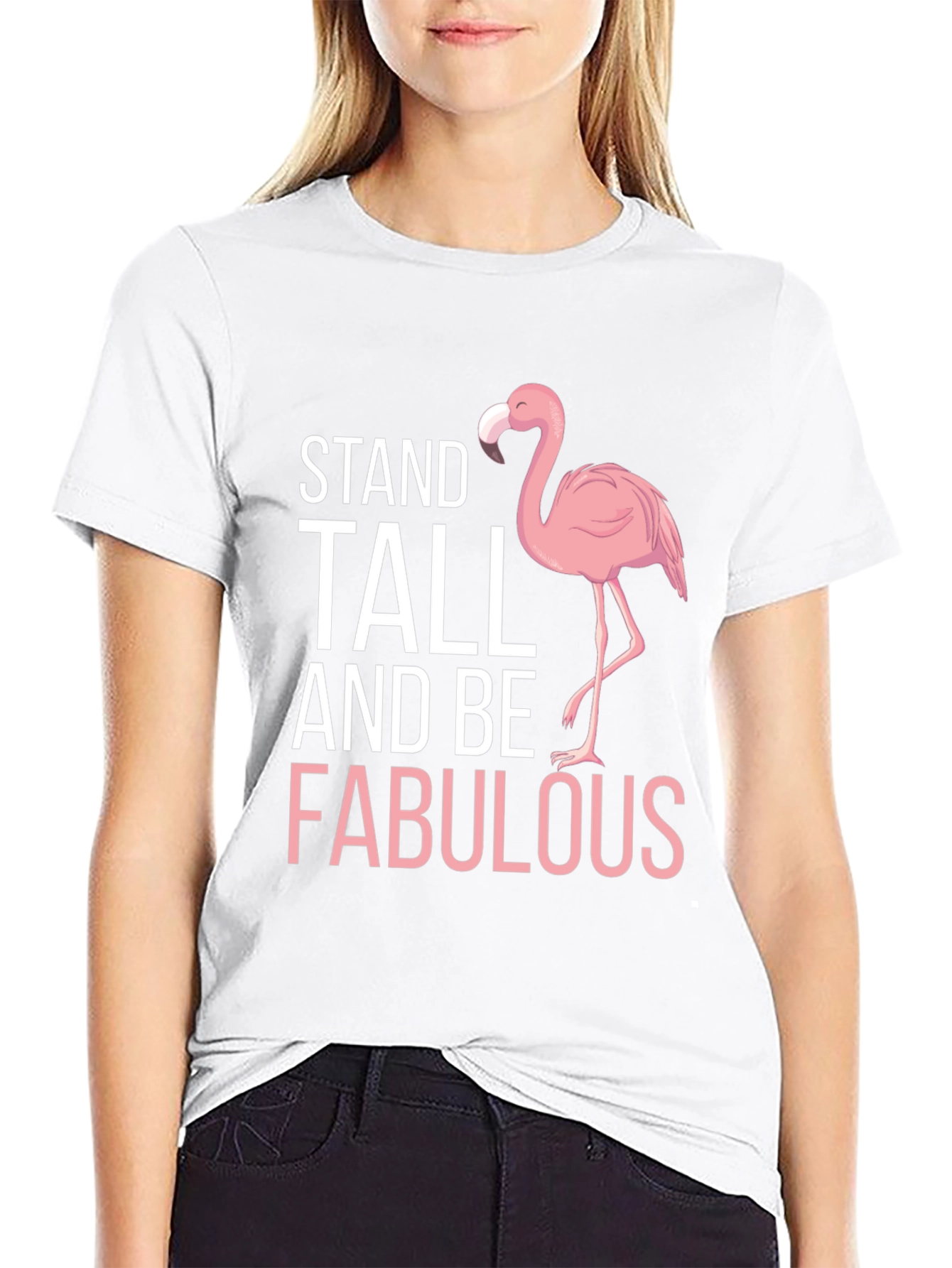 Stand Tall & Be Fabulous Flamingo Graphic Tee