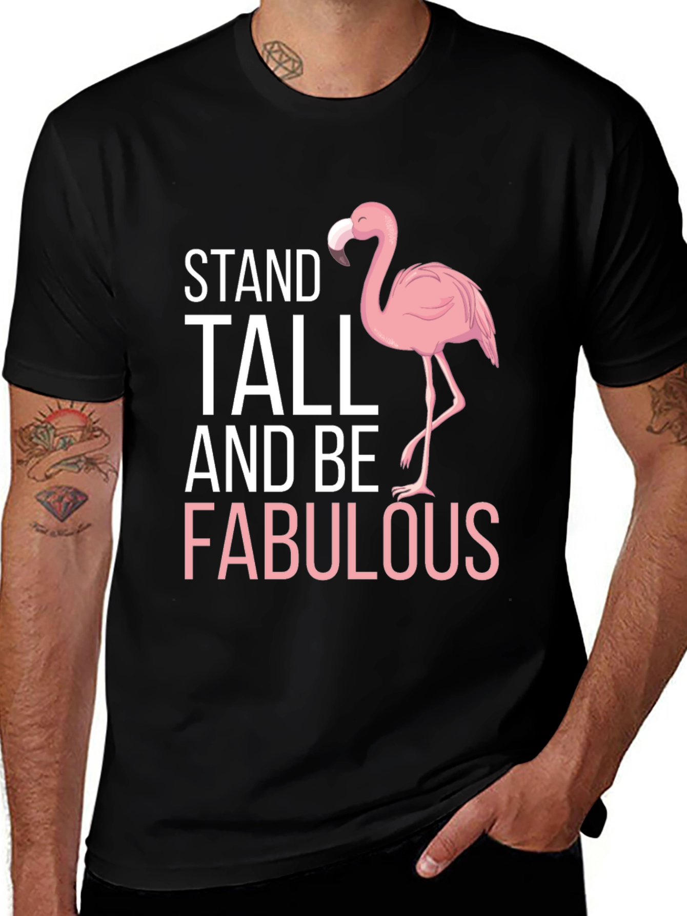 Stand Tall & Be Fabulous Flamingo Graphic Tee