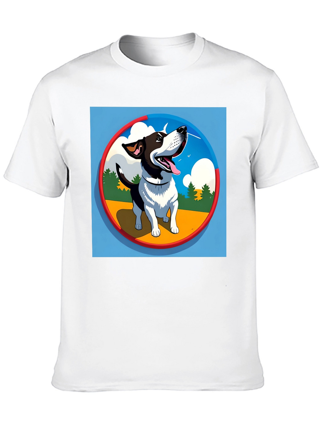 Dog Cartoon Graphic T-Shirt - Black