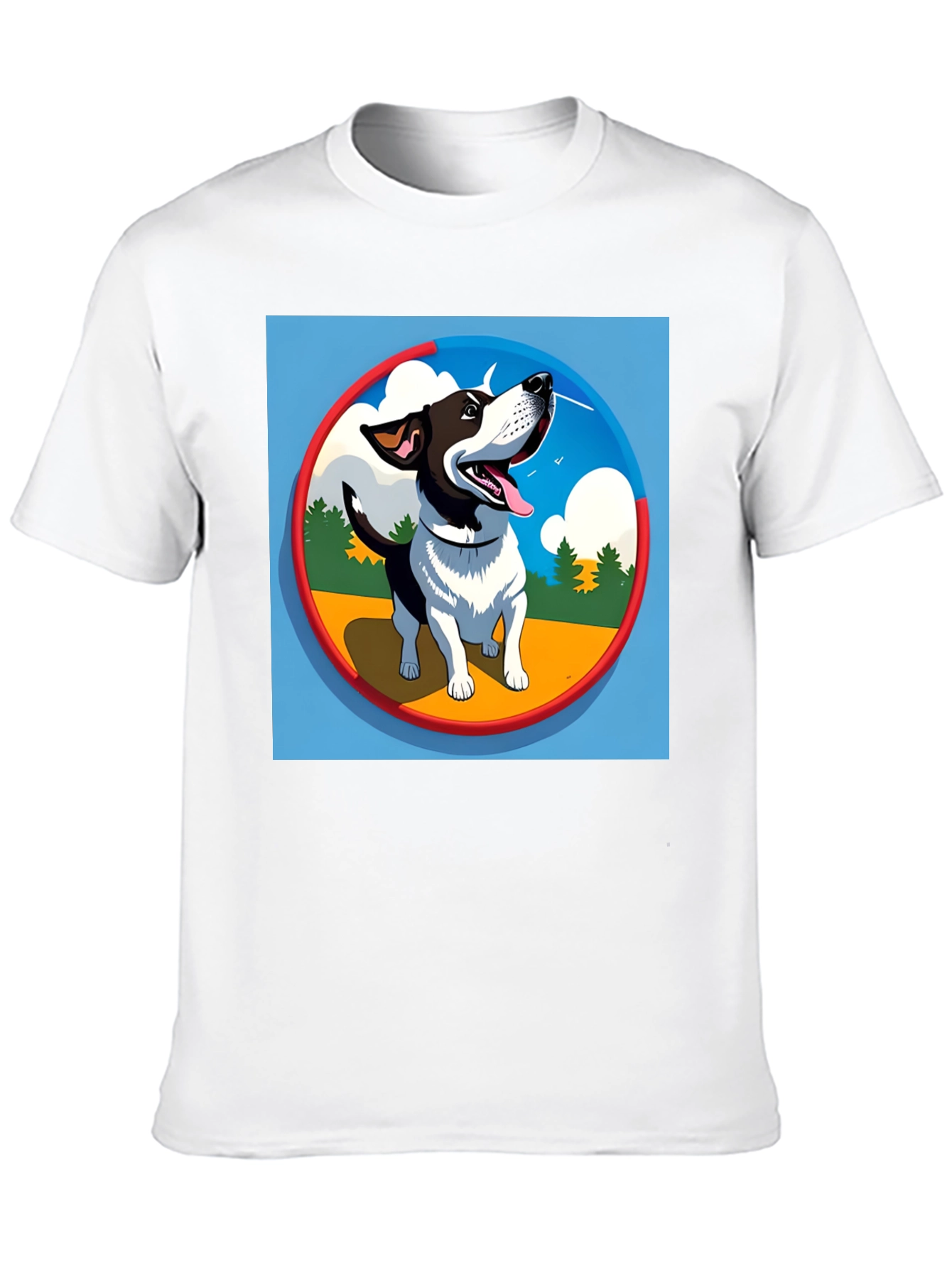 Dog Cartoon Graphic T-Shirt - Black
