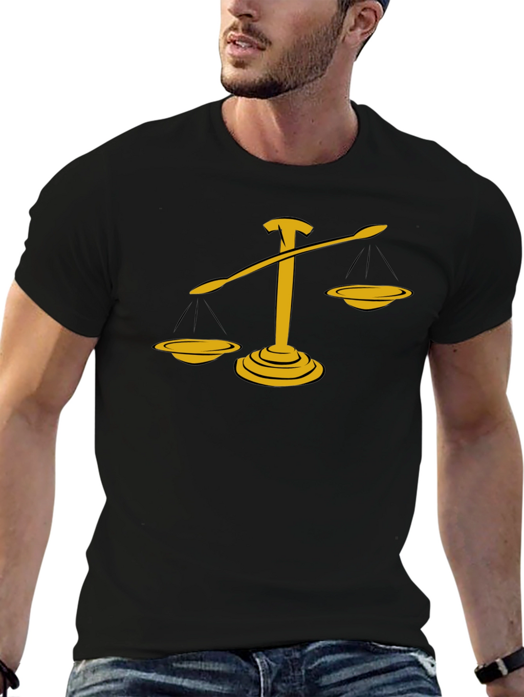 Justice Scales Graphic Tee - Black Cotton Blend
