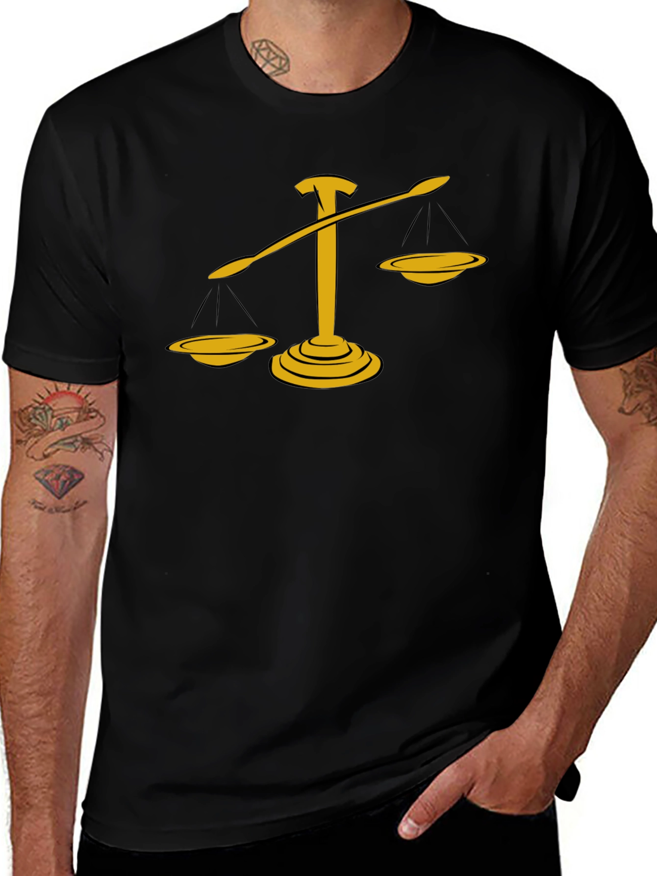 Justice Scales Graphic Tee - Black Cotton Blend