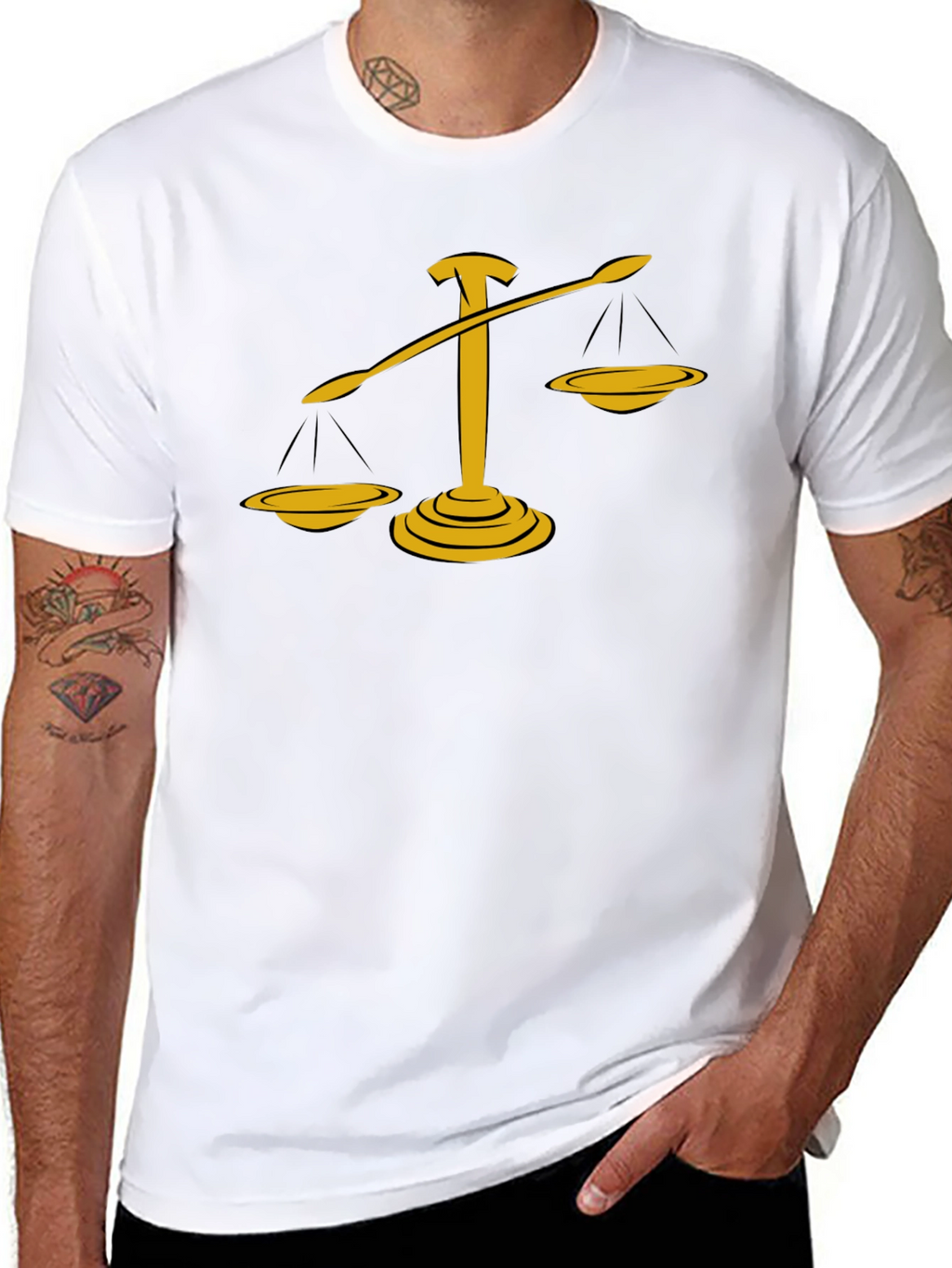 Justice Scales Graphic Tee - Black Cotton Blend