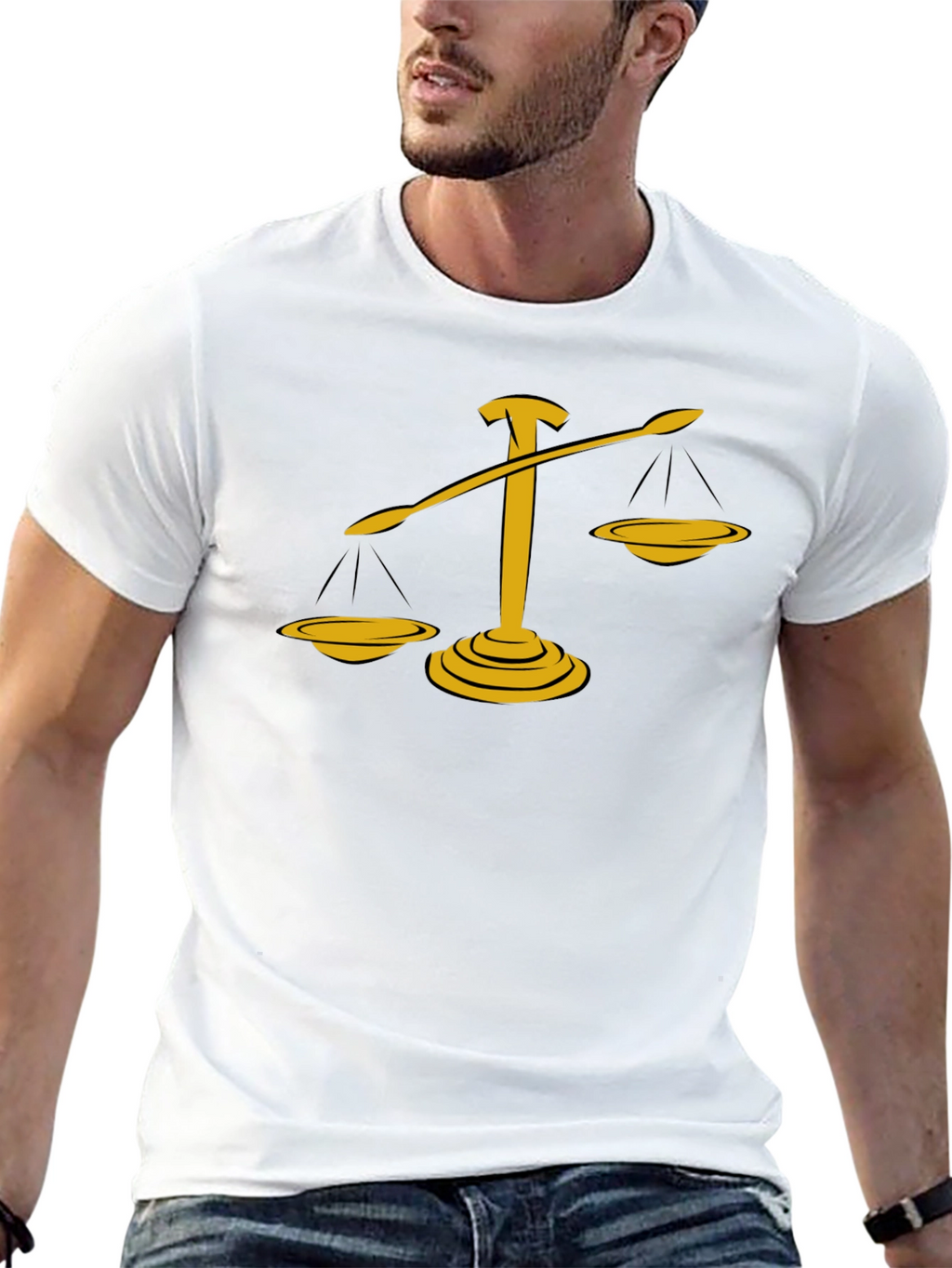 Justice Scales Graphic Tee - Black Cotton Blend