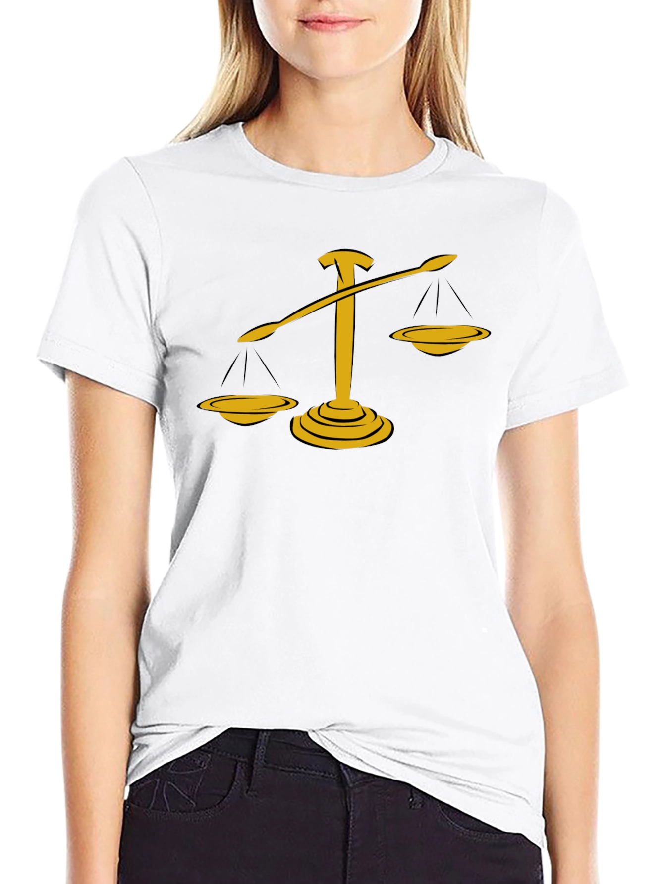 Justice Scales Graphic Tee - Black Cotton Blend