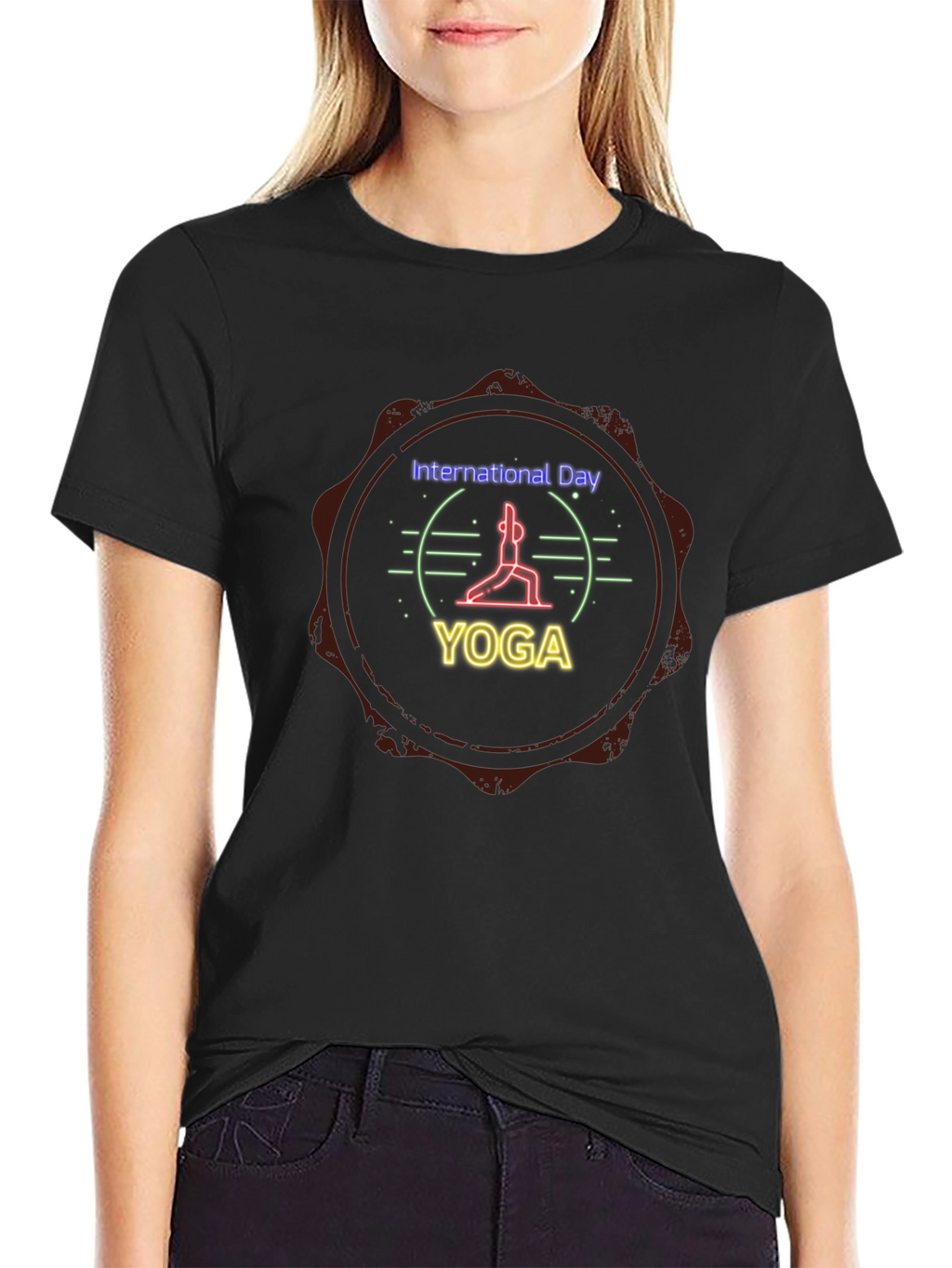 International Yoga Day Graphic Tee - Black