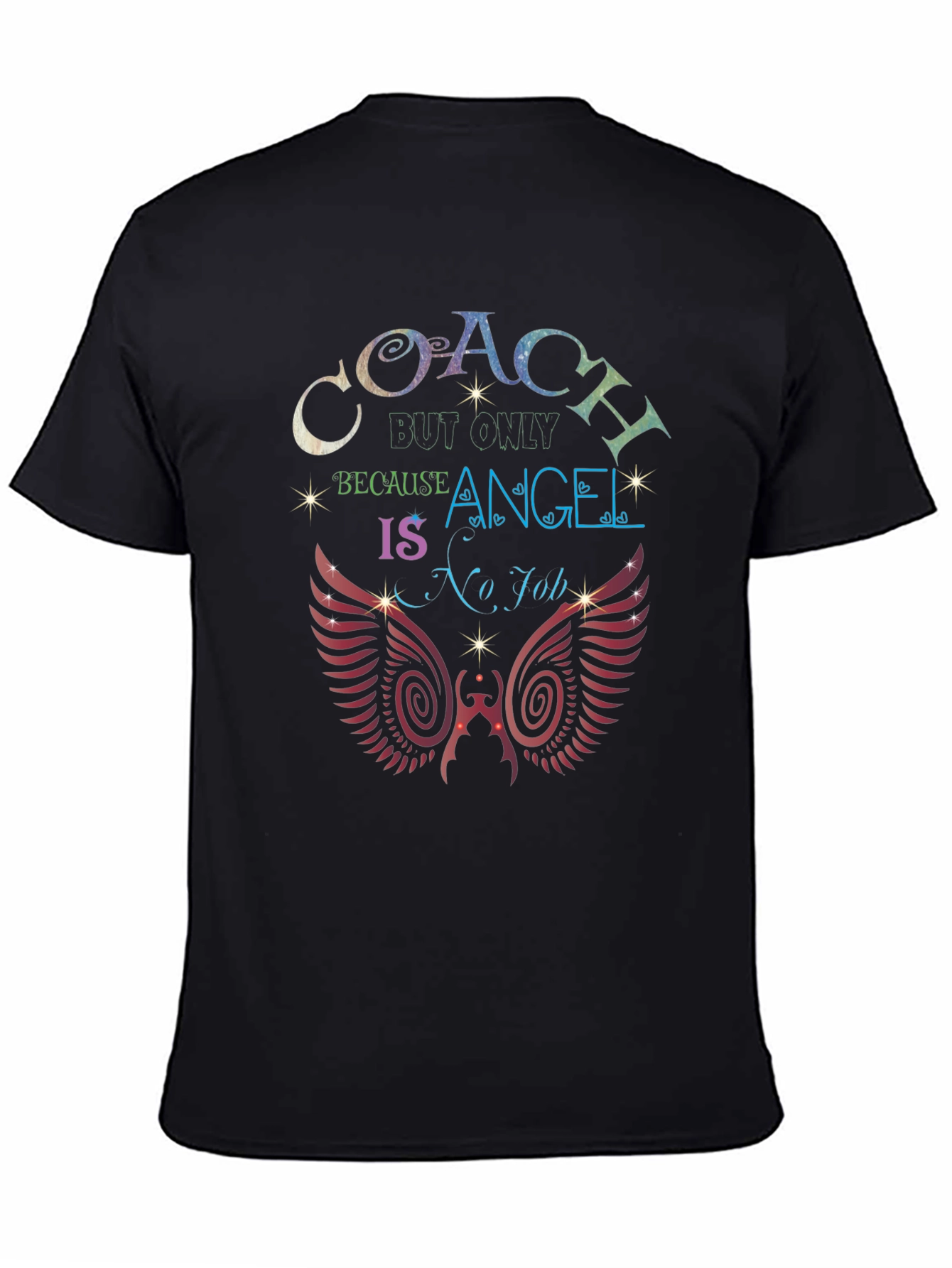 Coach Because Angel is No Job Black T-Shirt
