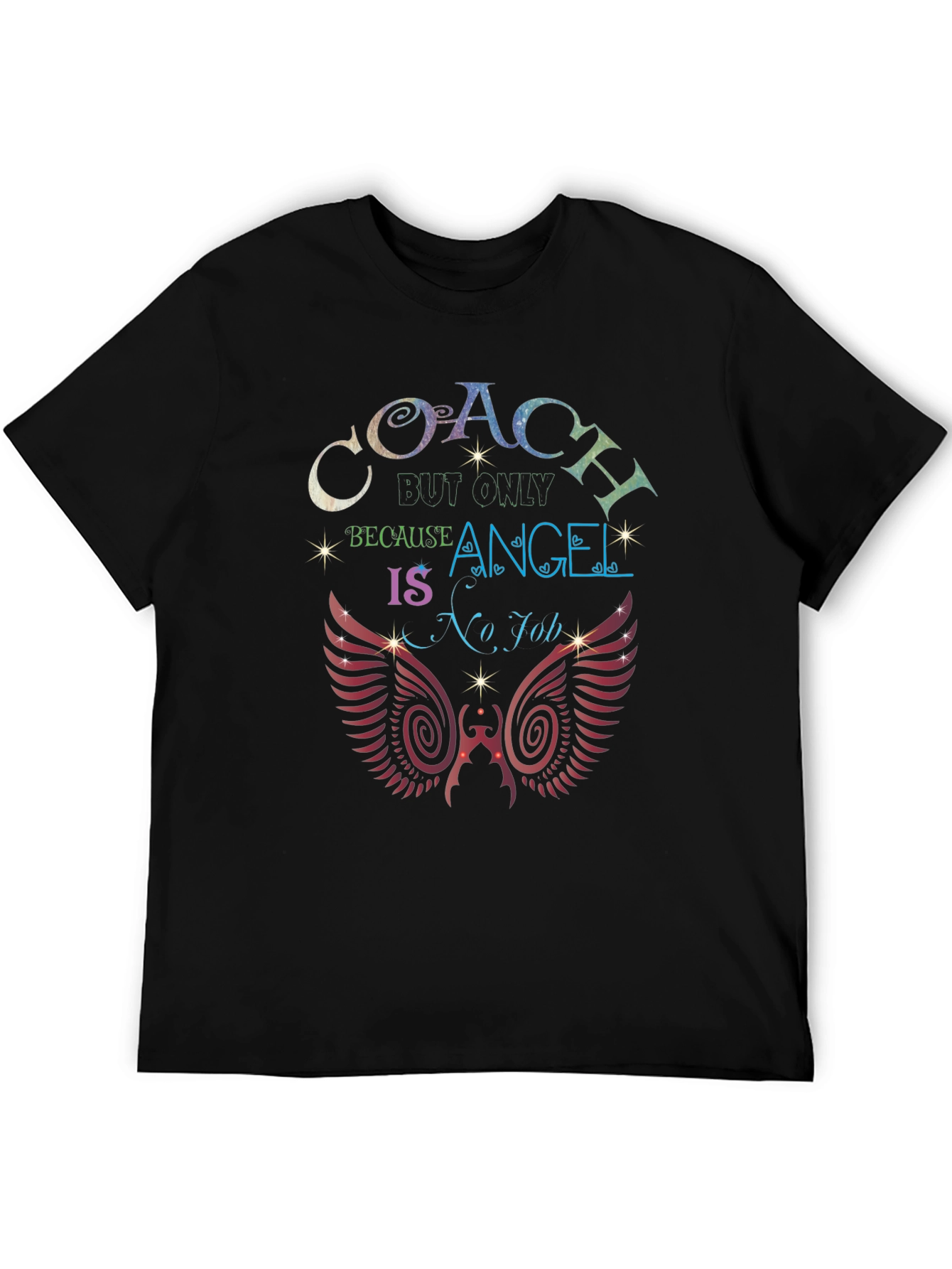 Coach Because Angel is No Job Black T-Shirt
