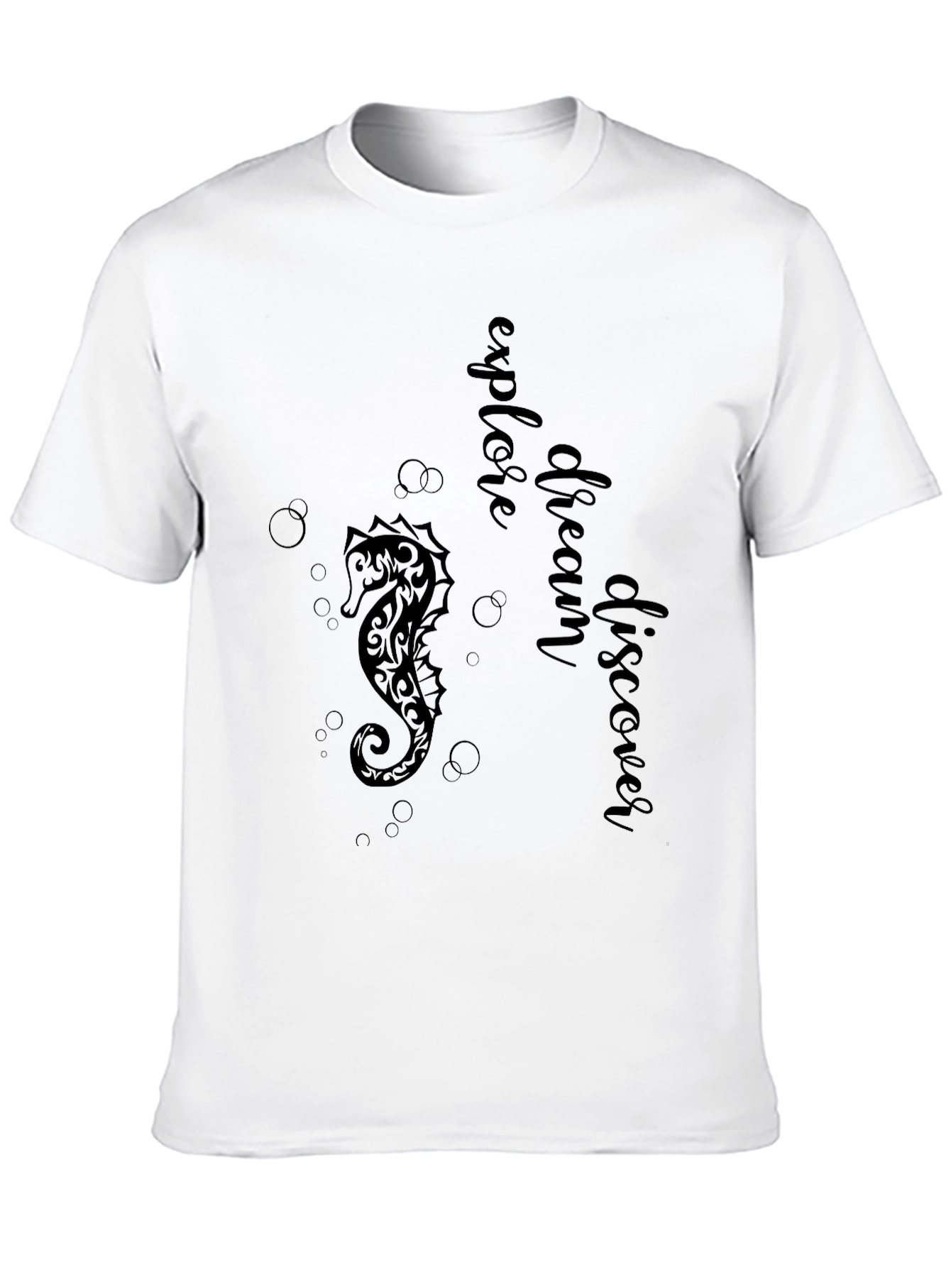Explore Seahorse Graphic Tee - Black